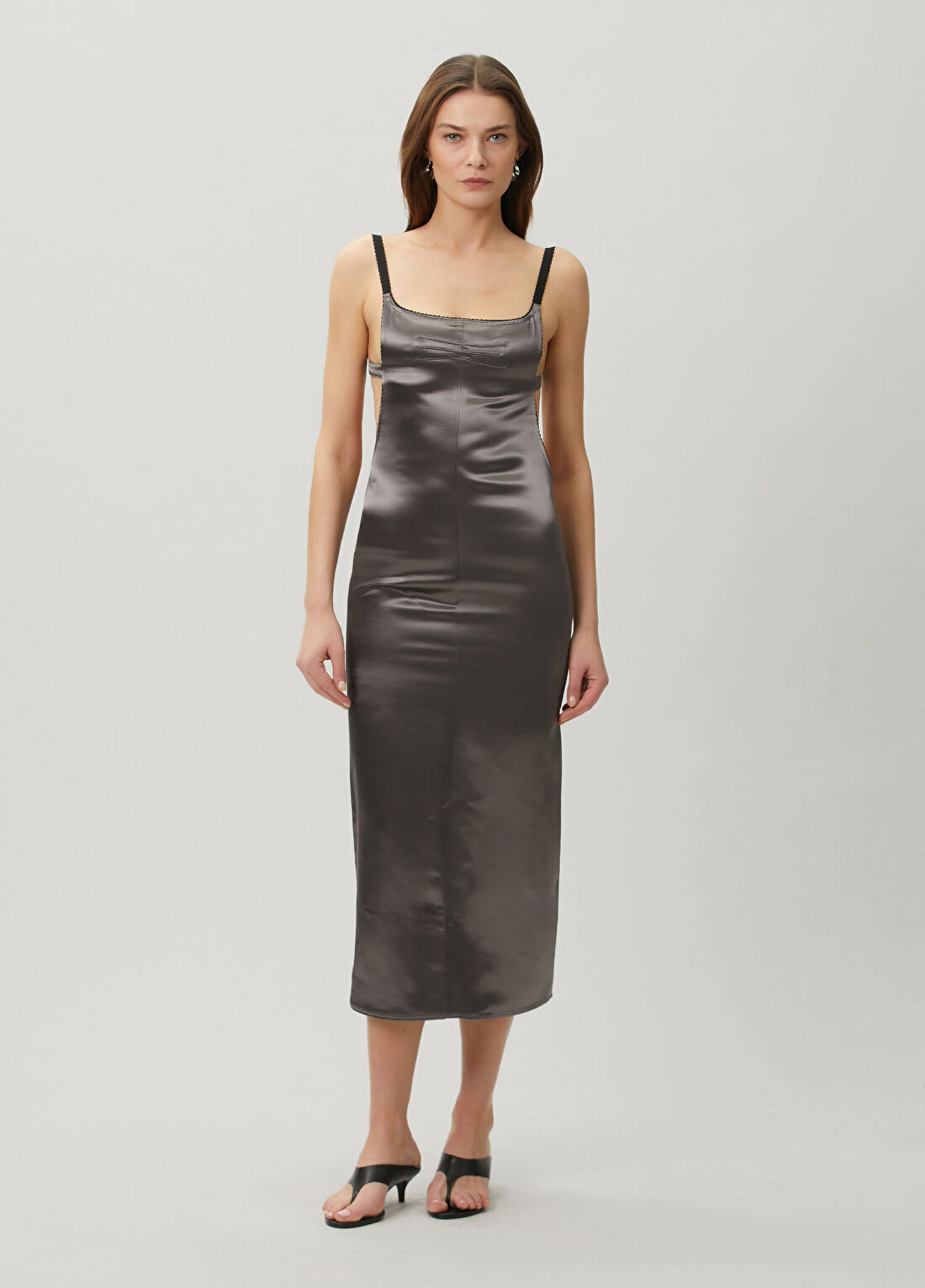 The Attico Gri Midi Elbise