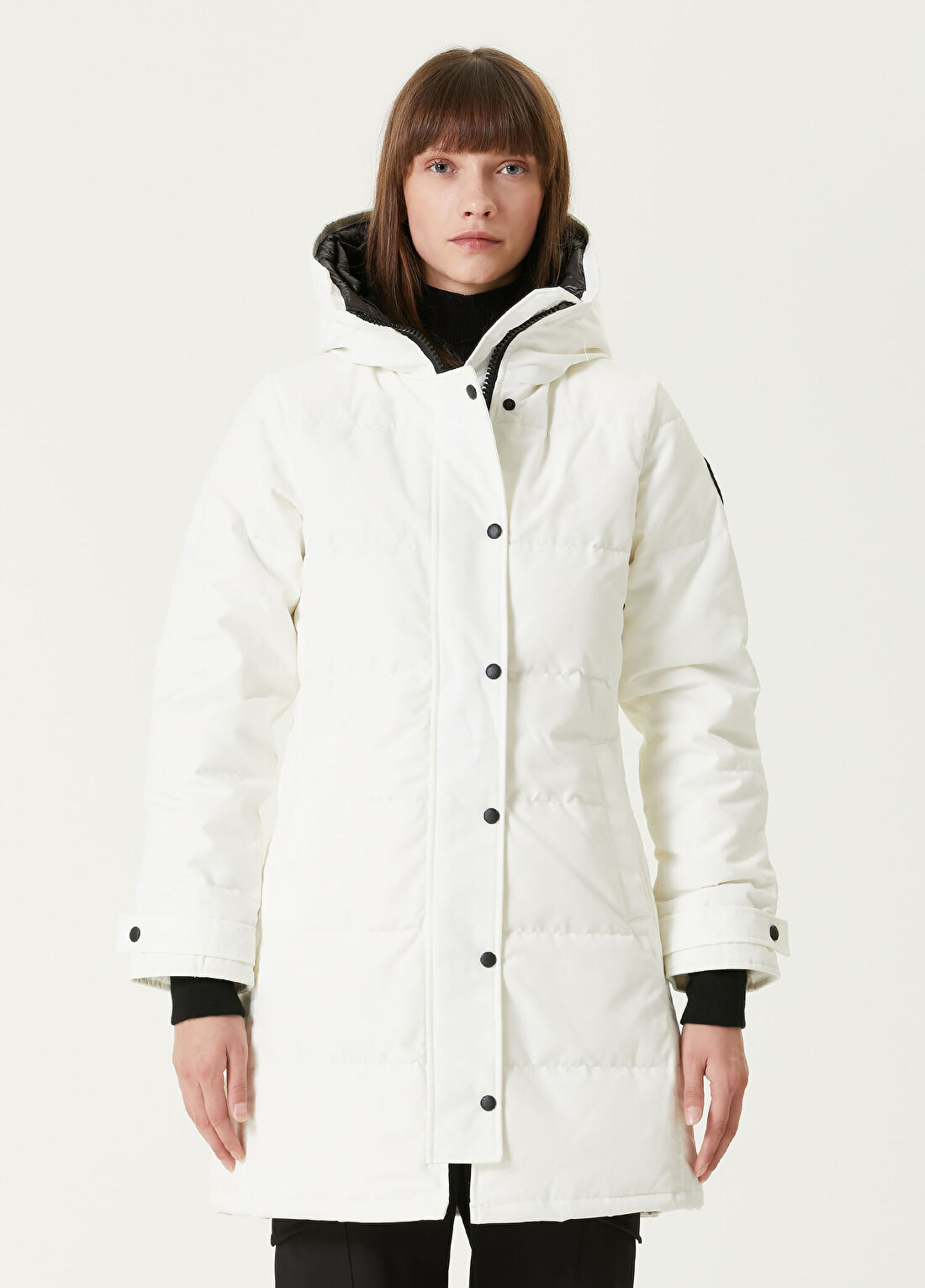 Canada Goose Shelburne Beyaz Kapüşonlu Parka görsel 3