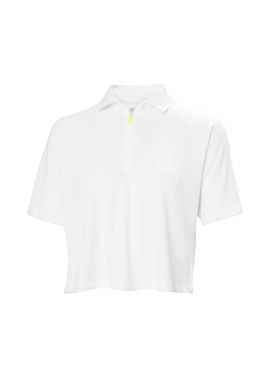 Helly Hansen W Inshore Zip Crop Polo White Yarım Fermuarlı Kısa Kollu Kadın T-shirt