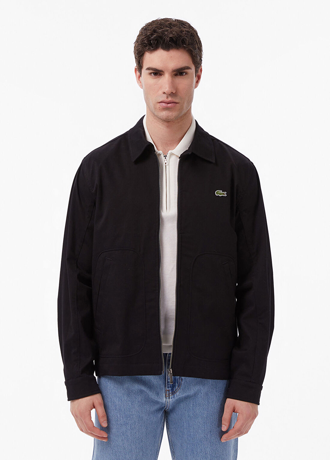 Lacoste Siyah Gömlek Yaka Erkek Ceket