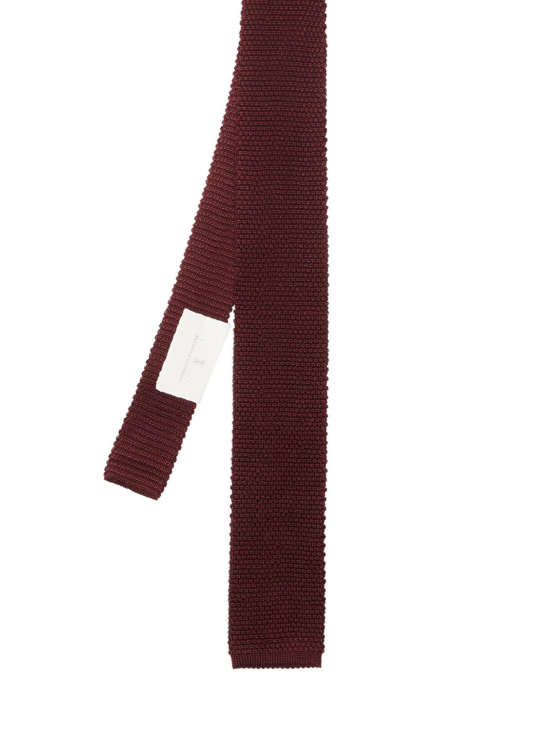 Brunello Cucinelli Bordo Örgü İpek Kravat