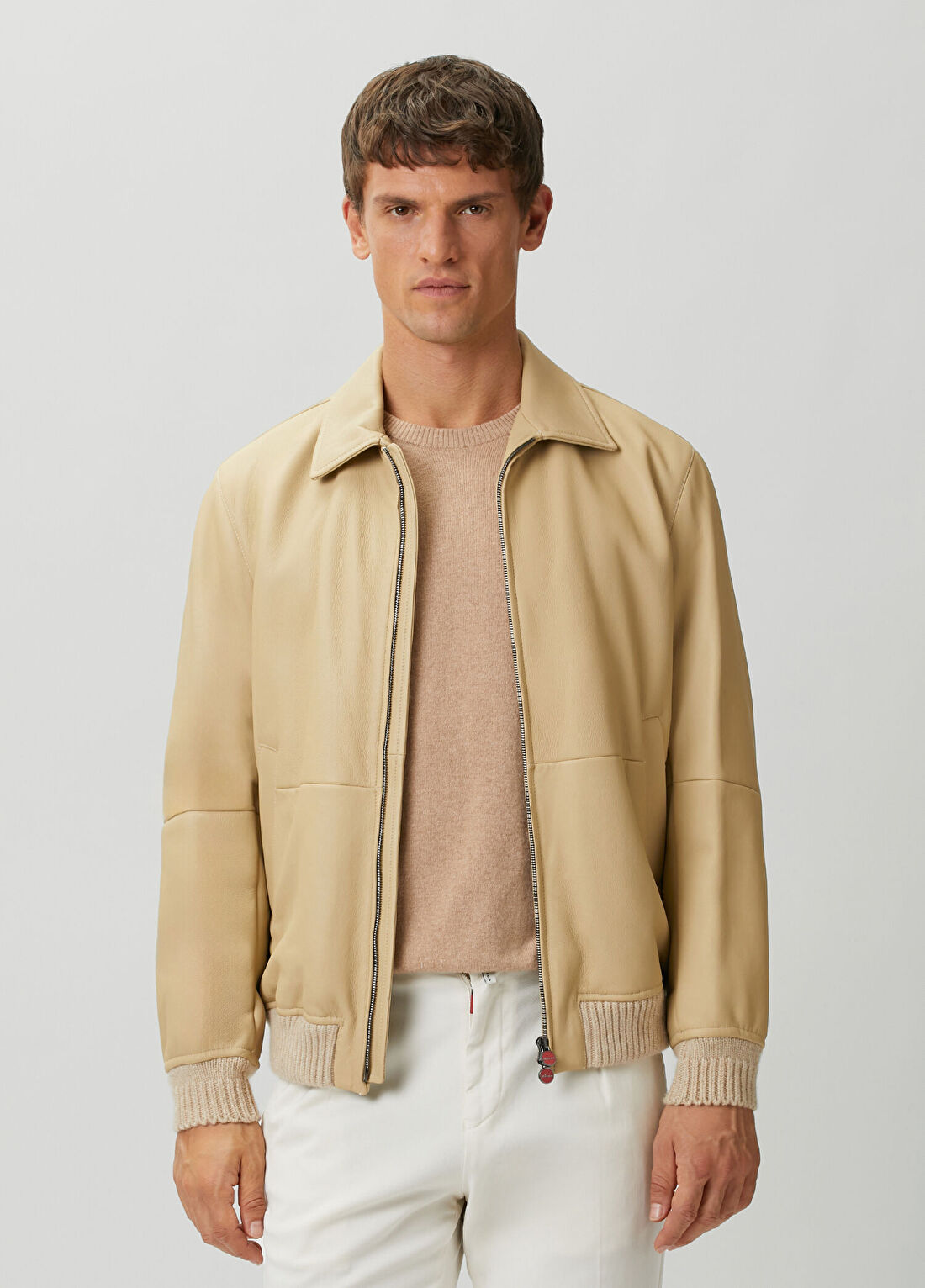 Kiton Kırık Beyaz Koyun Kürkü Mont