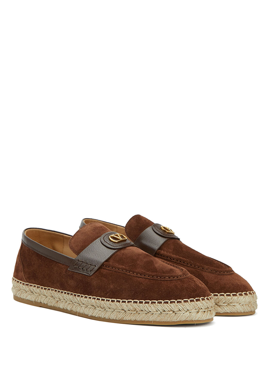 Valentino Garavani Palm Avenue Kahverengi Erkek Deri Espadril görsel 2