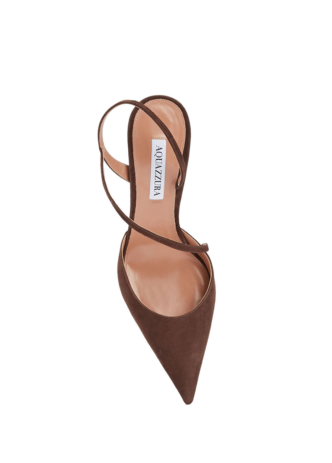 Aquazzura Dynasty Koyu Kahverengi Süet Topuklu Ayakkabı görsel 4