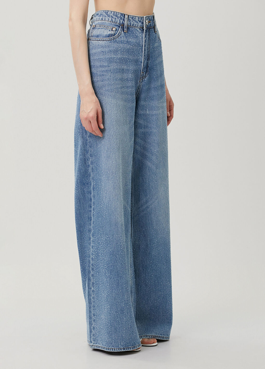Guess Alba Loose Fit Mavi Jean Pantolon görsel 2