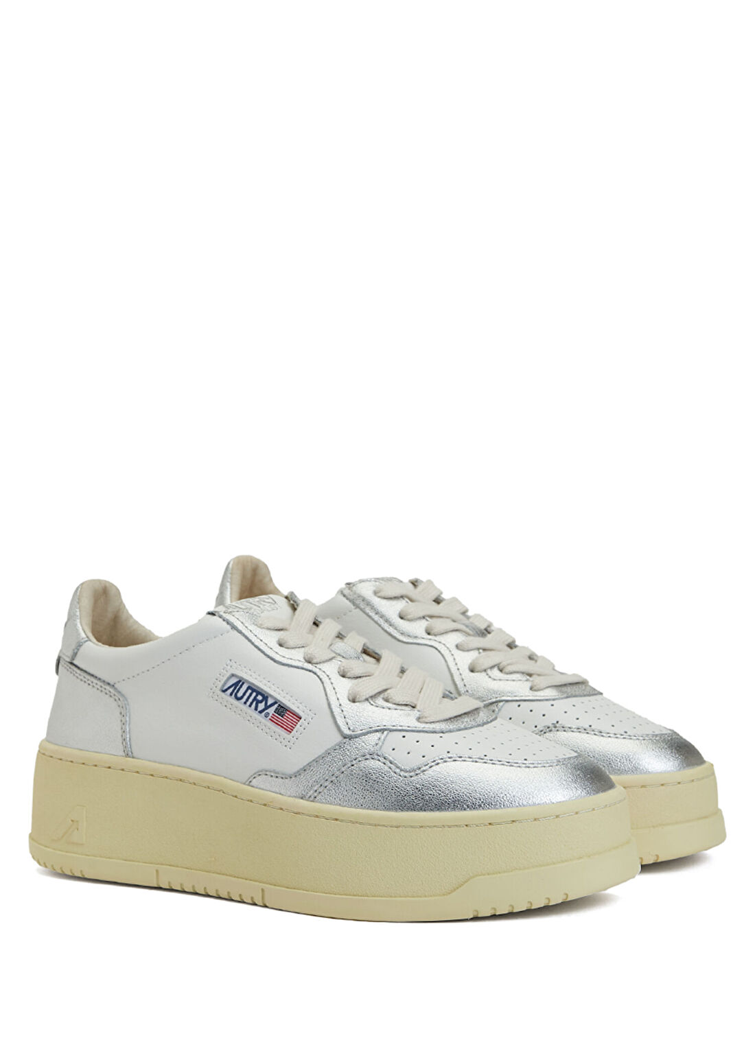 Autry Medalist Platform Beyaz Silver Kadın Deri Sneaker görsel 2