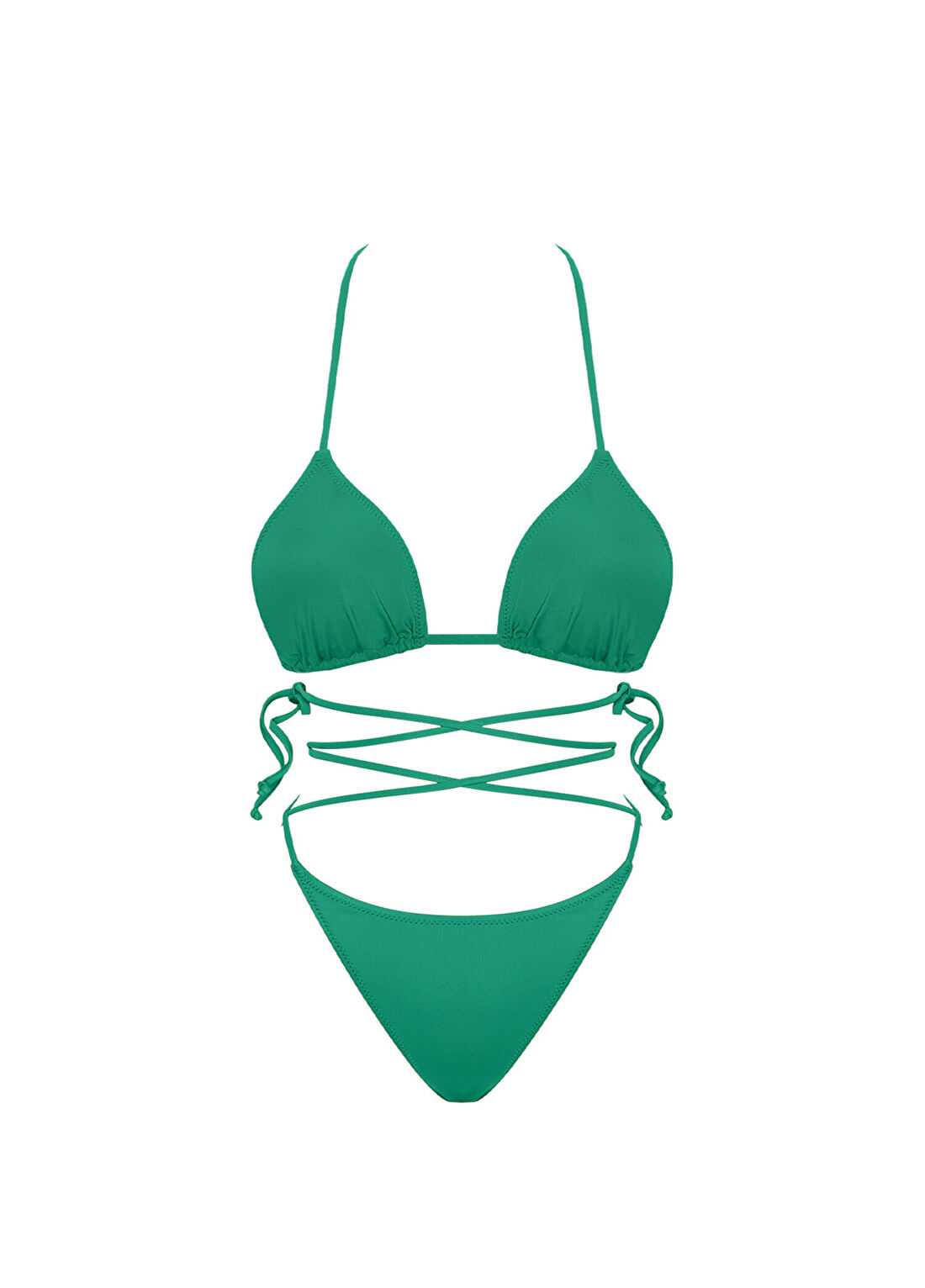 Haracci Isla Econyl İpli Yeşil Üçgen Kadın Bikini Takımı