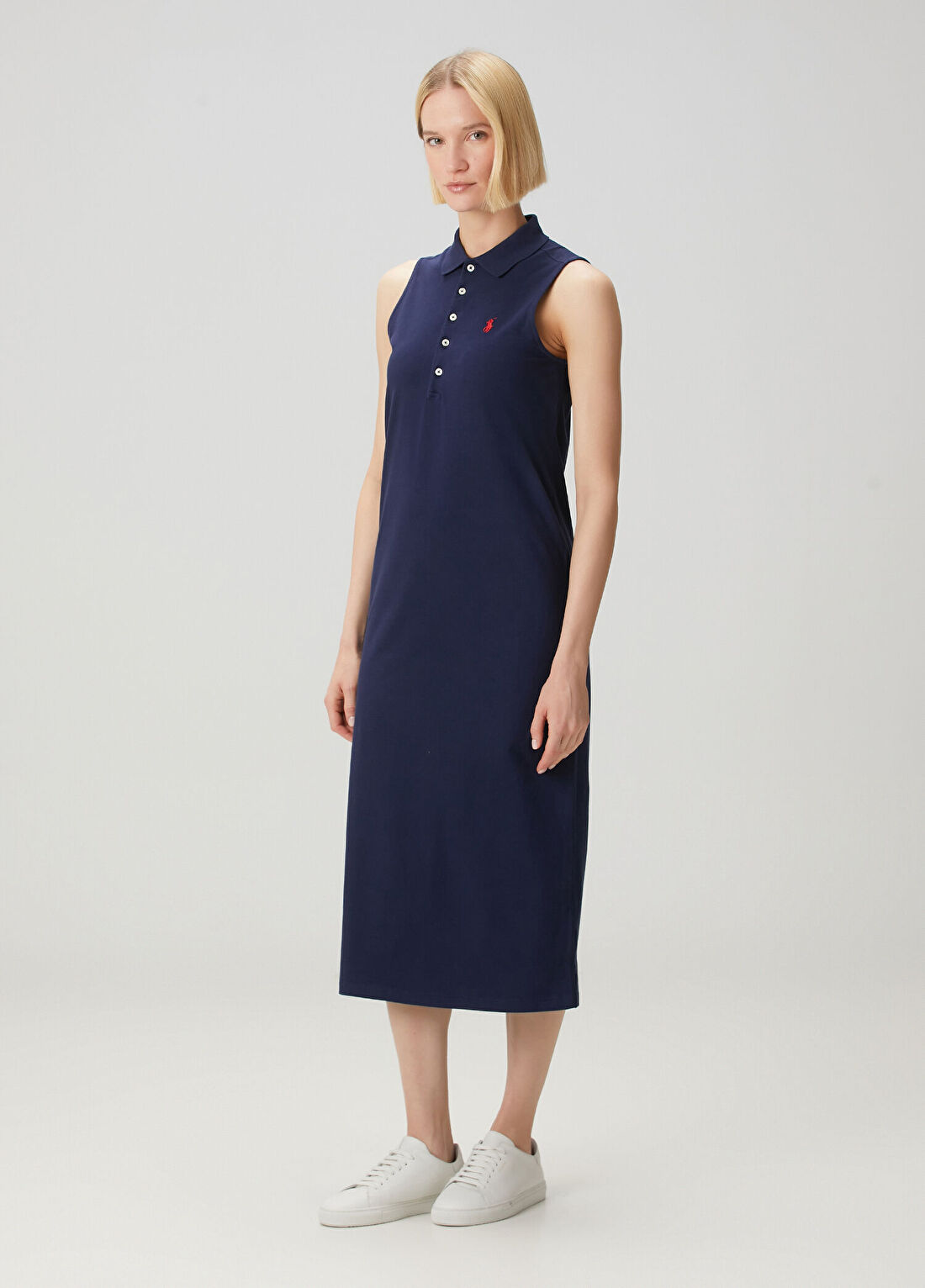 Polo Ralph Lauren Lacivert Midi Polo Elbise görsel 2