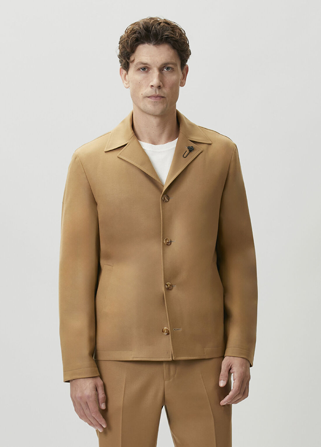 Lardini Camel Yün Dış Gömlek