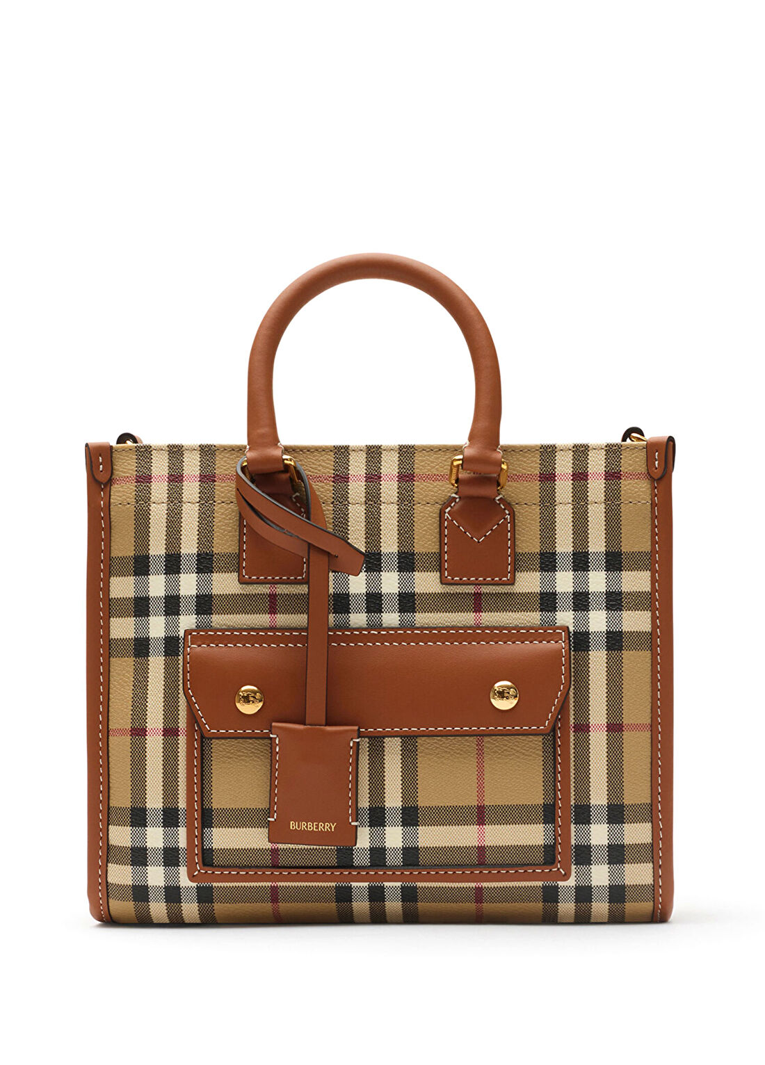 Burberry Bej Deri Kadın Omuz Çantası