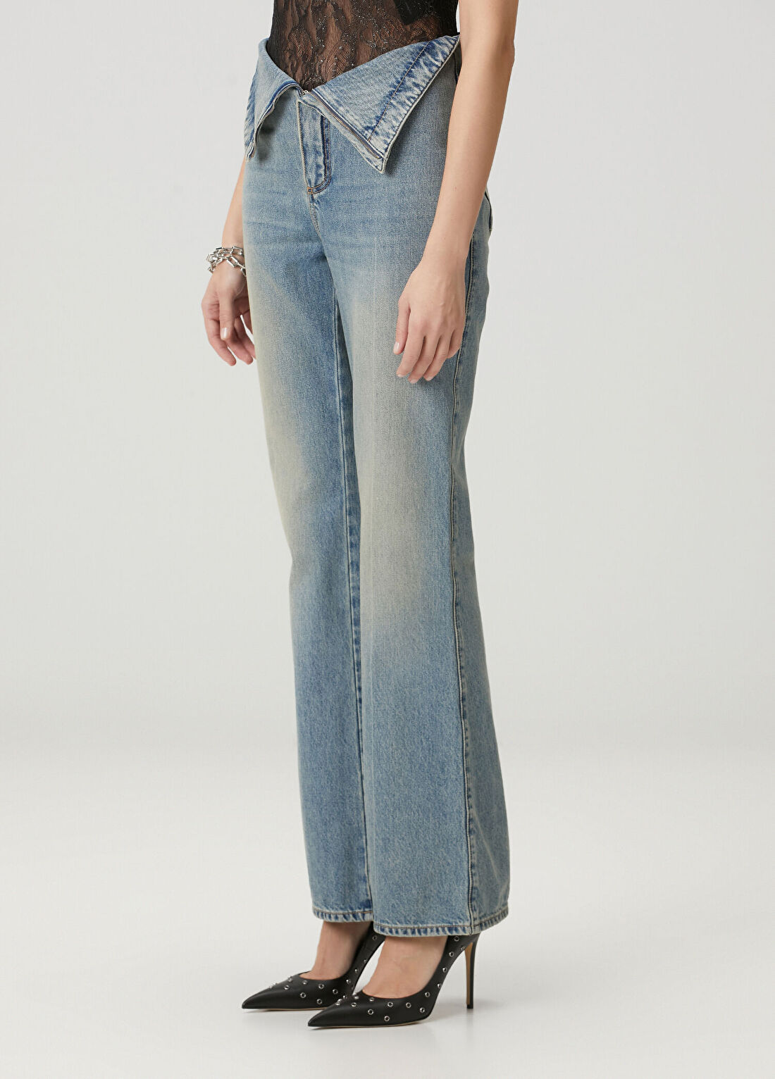 McQueen Mavi Jean Pantolon görsel 2