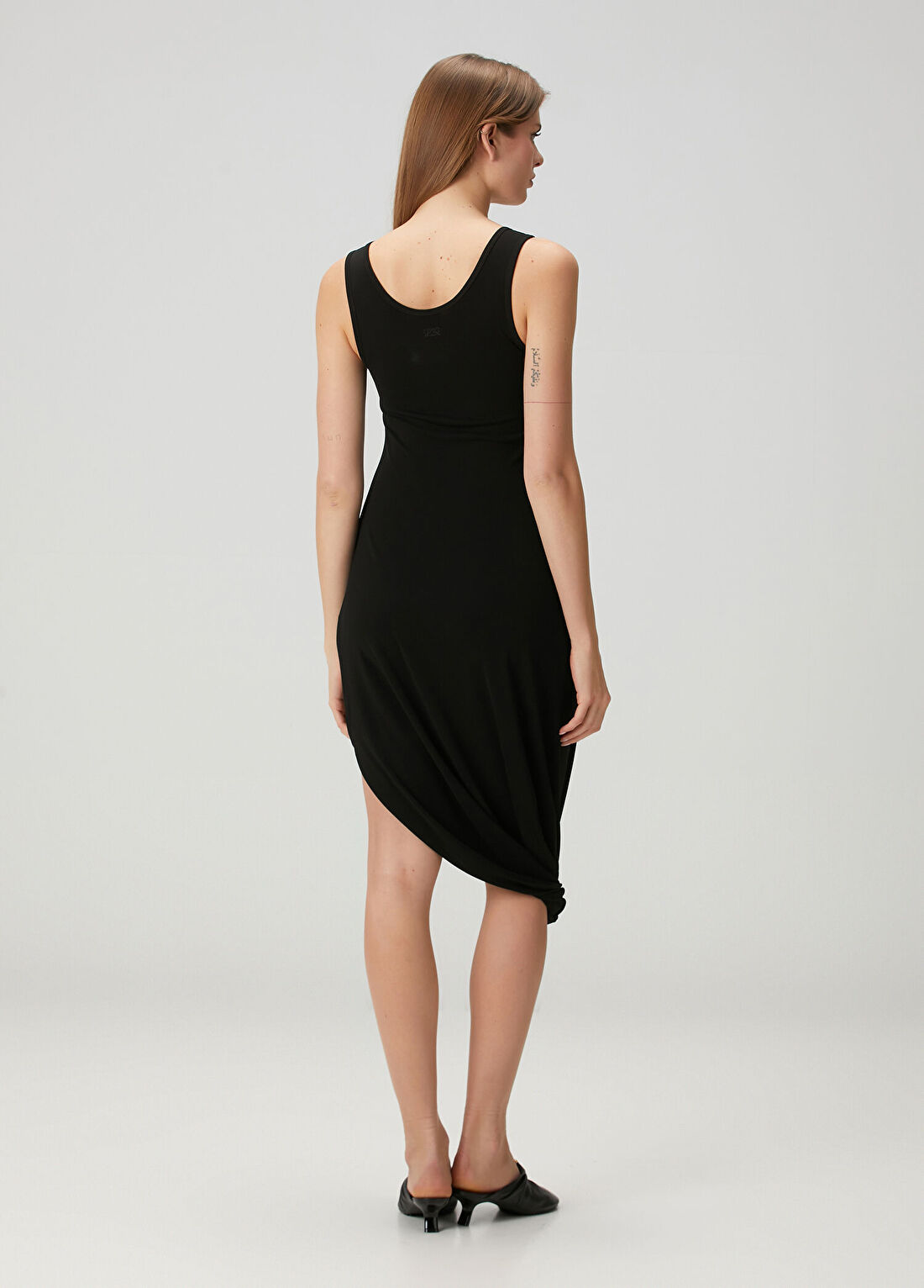 Loewe Siyah Asimetrik Krep Jersey Elbise görsel 4