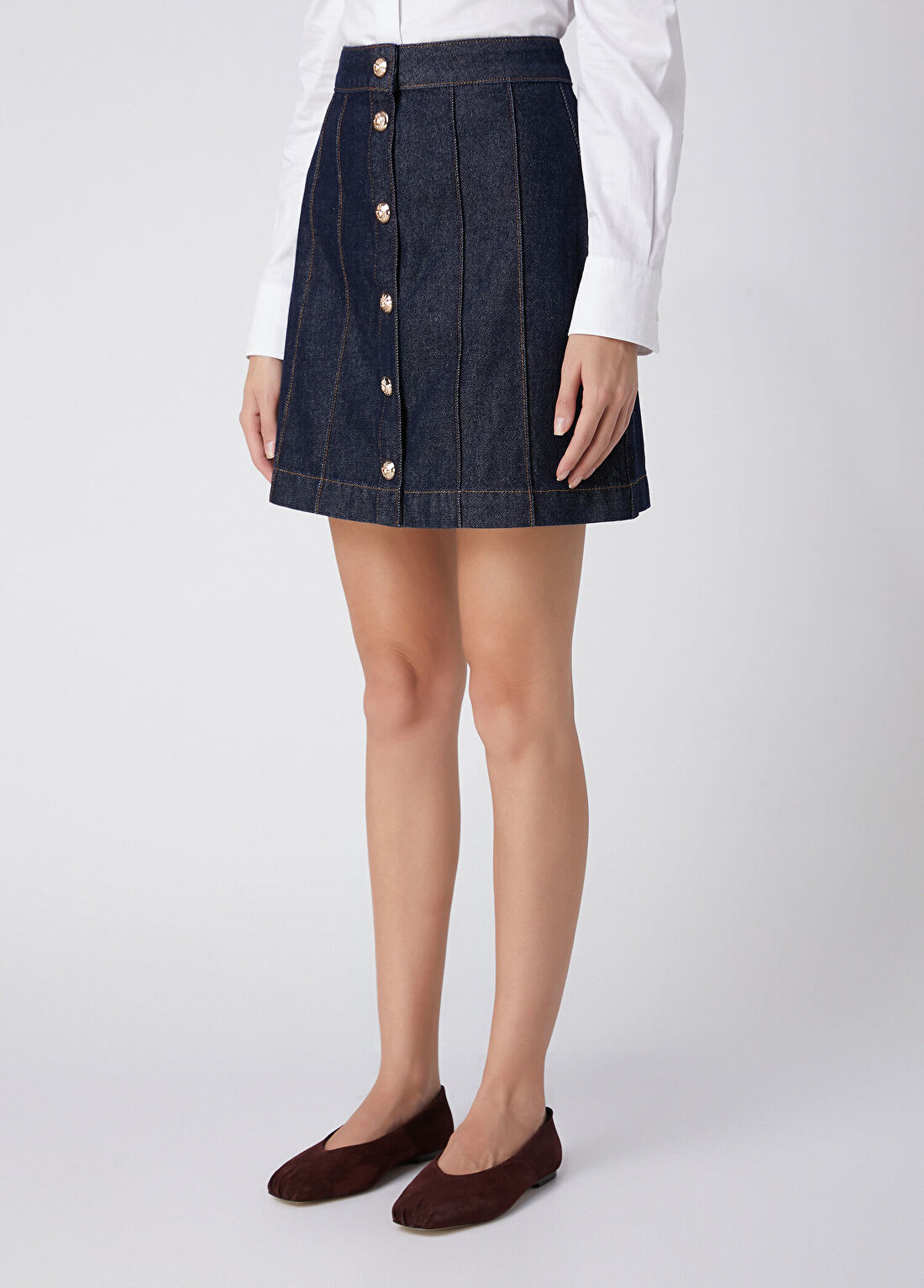 Beymen Club Indigo A Line Mini Denim Etek görsel 2