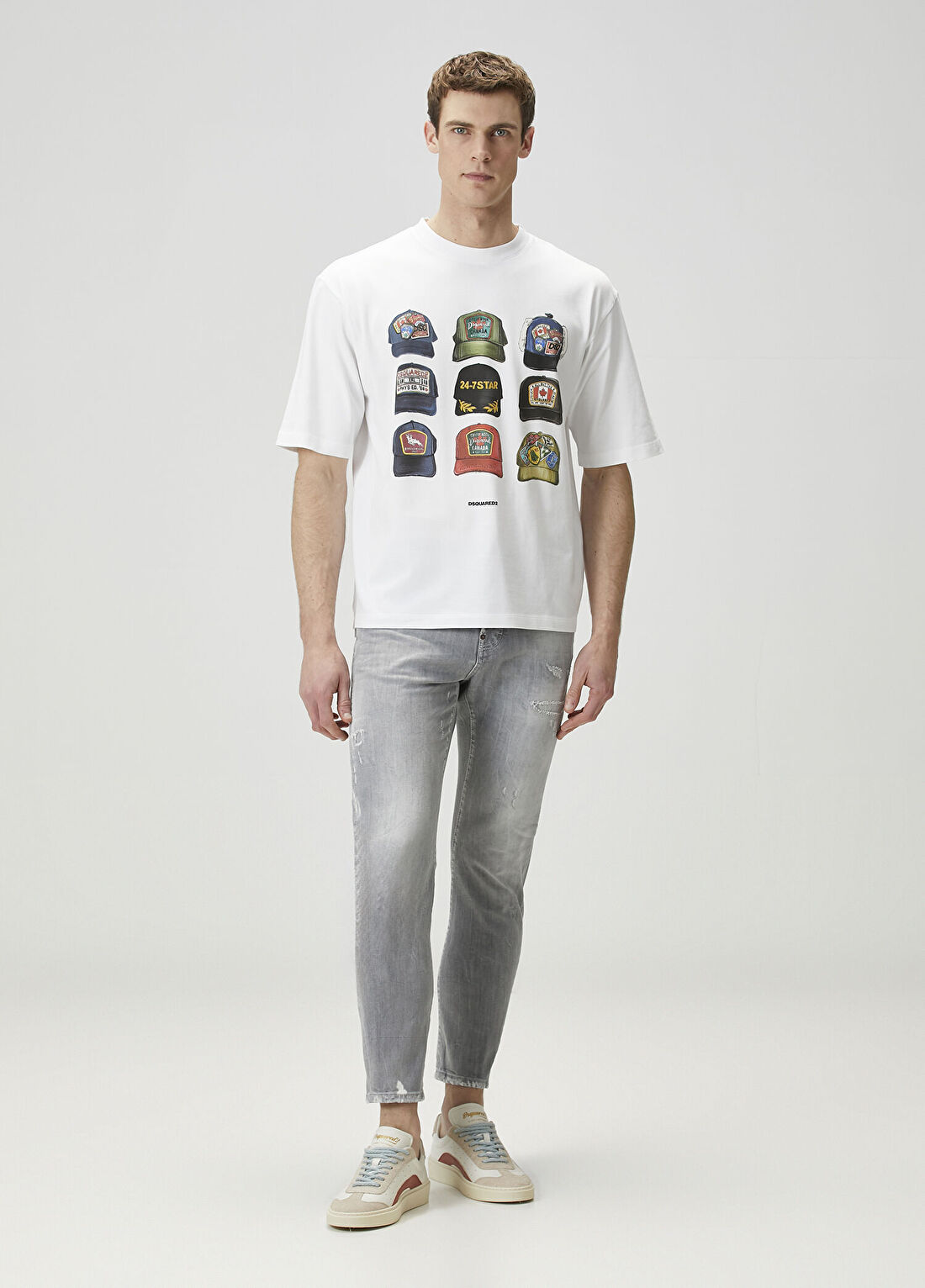 Dsquared2 Slim Fit Twist Gri Jean Pantolon