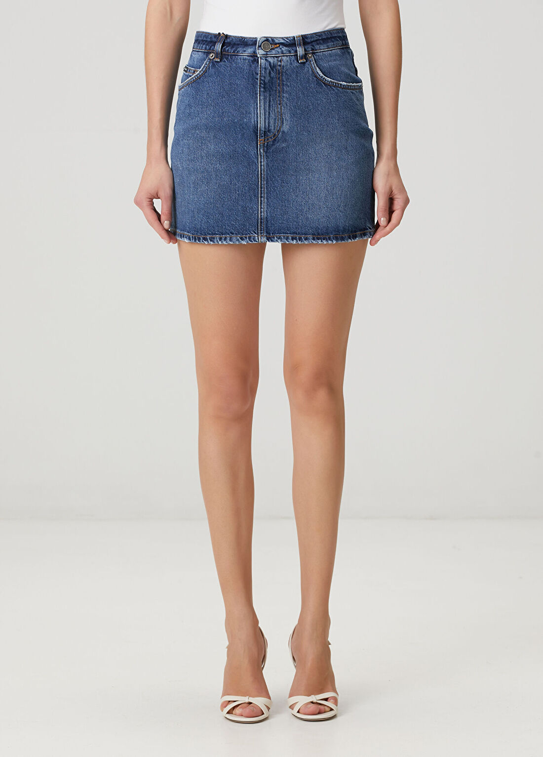 Dolce&Gabbana Mavi Mini Denim Etek görsel 2