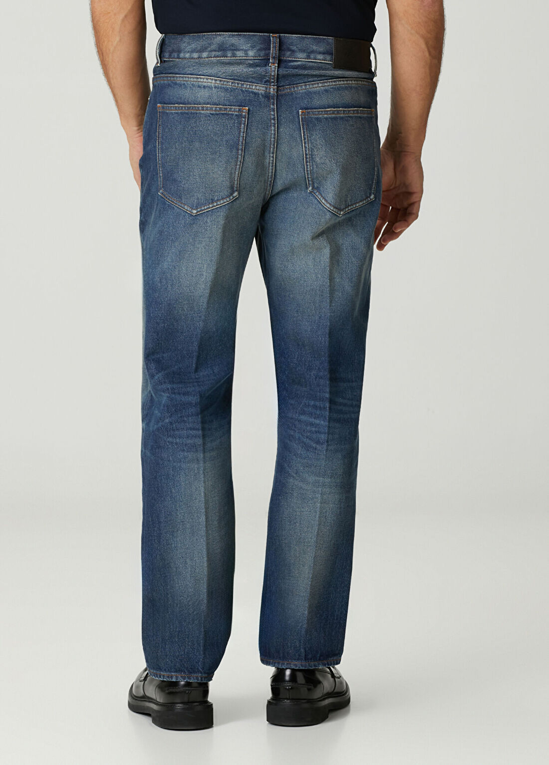 Ferragamo Mavi Jean Pantolon görsel 3