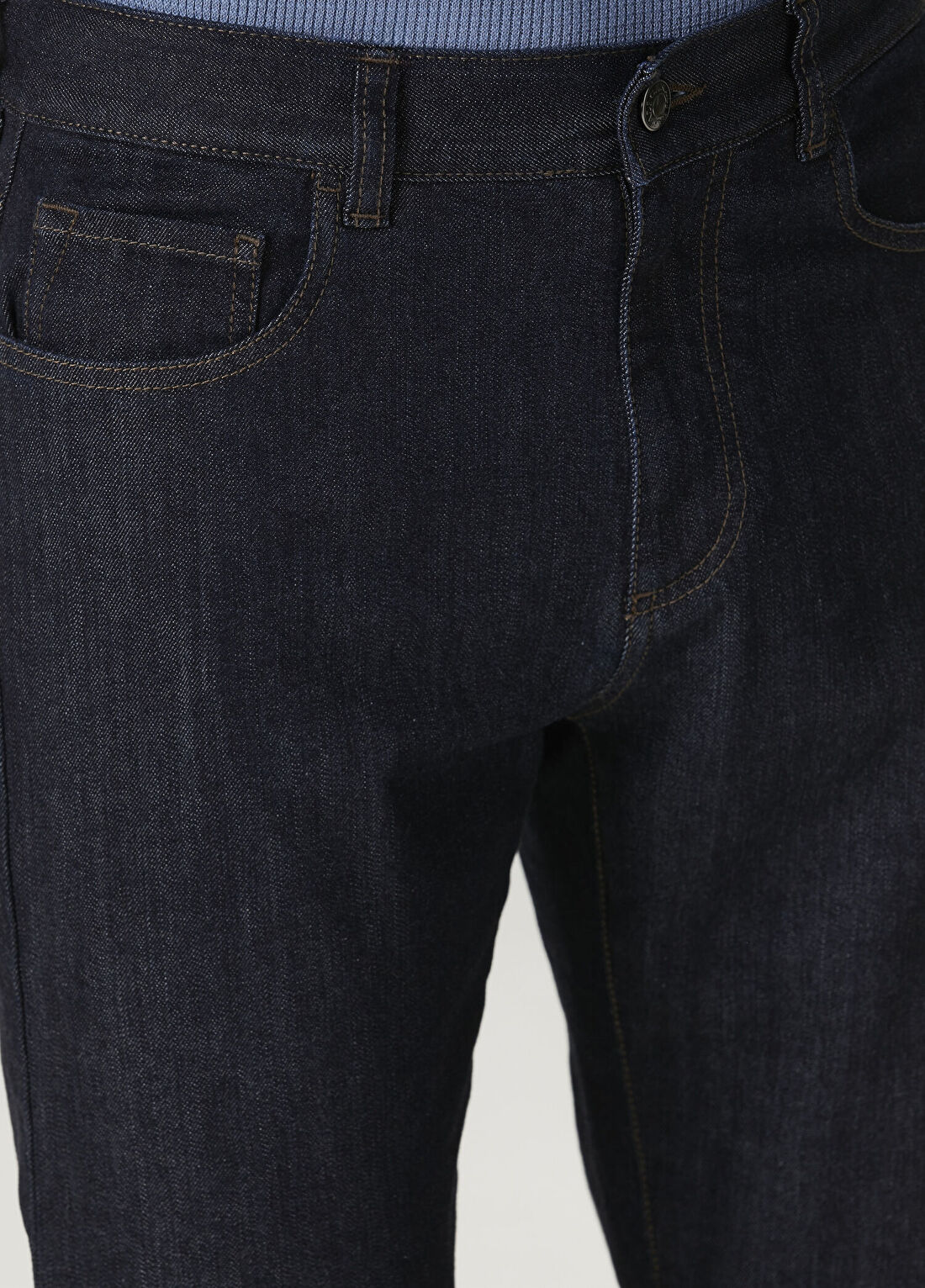 Canali Lacivert Jean Pantolon görsel 4
