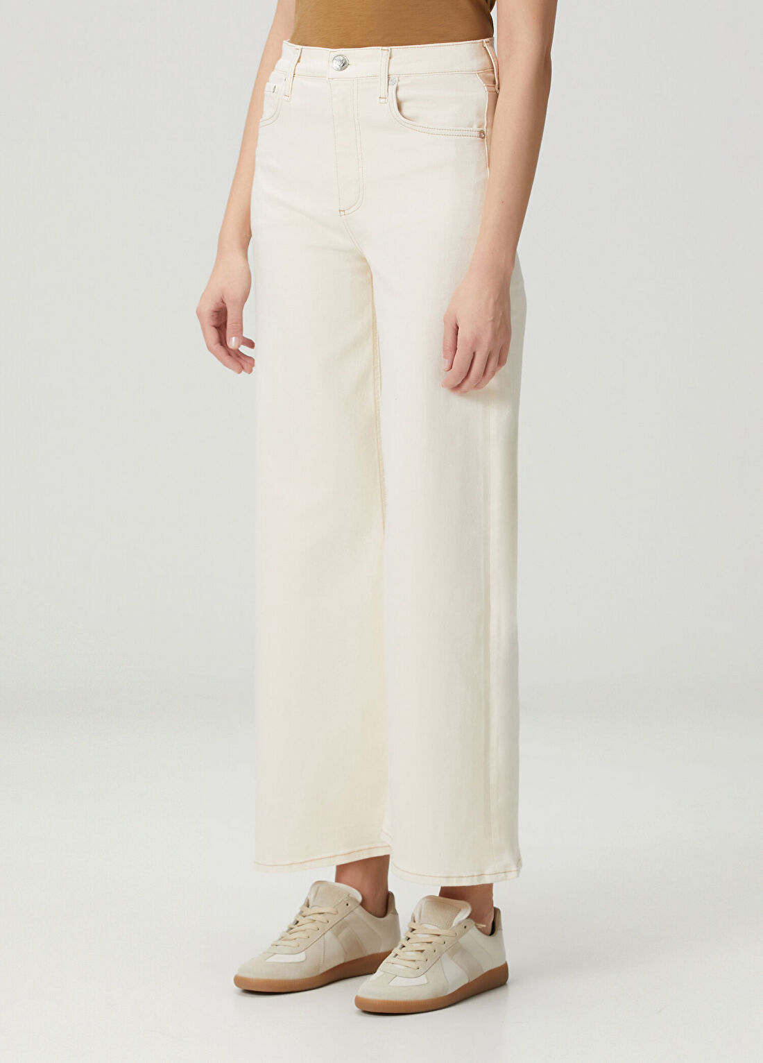 Rag&Bone Sofie Wide Leg Ekru Jean Pantolon görsel 2