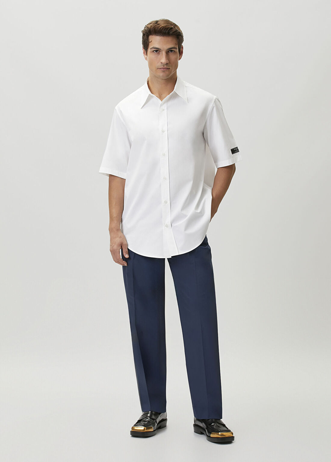 Balmain Regular Fit Lacivert Pilili Pantolon