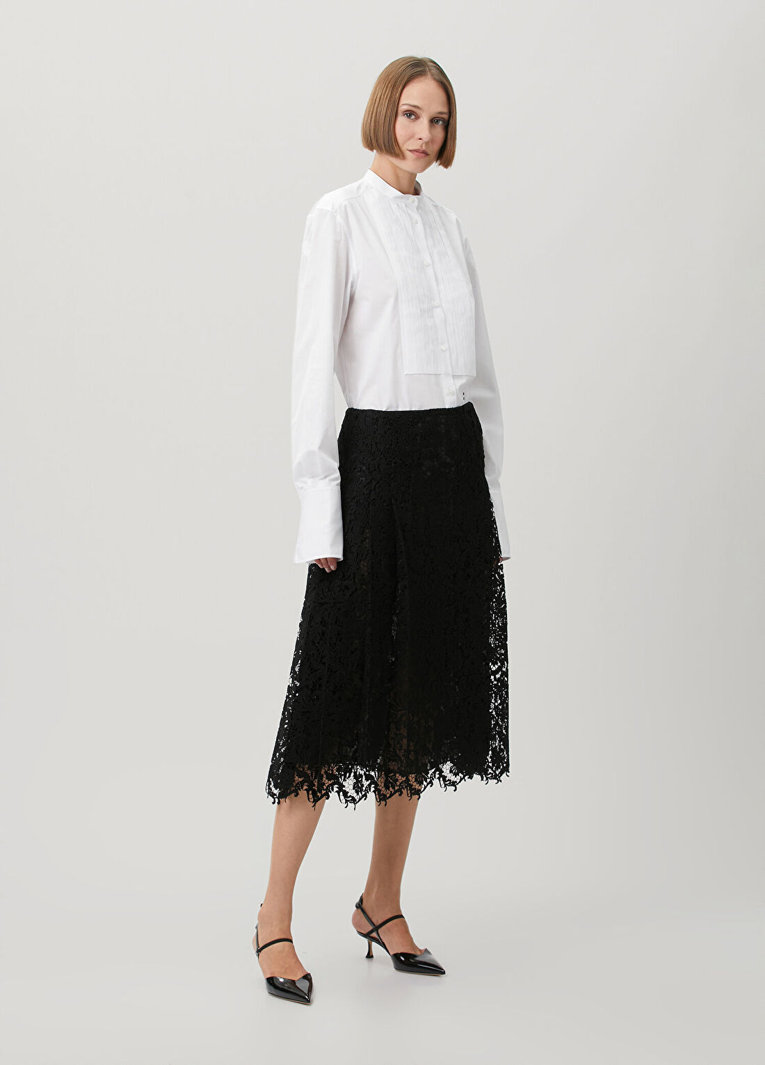 Fendi Siyah Midi Dantel Etek