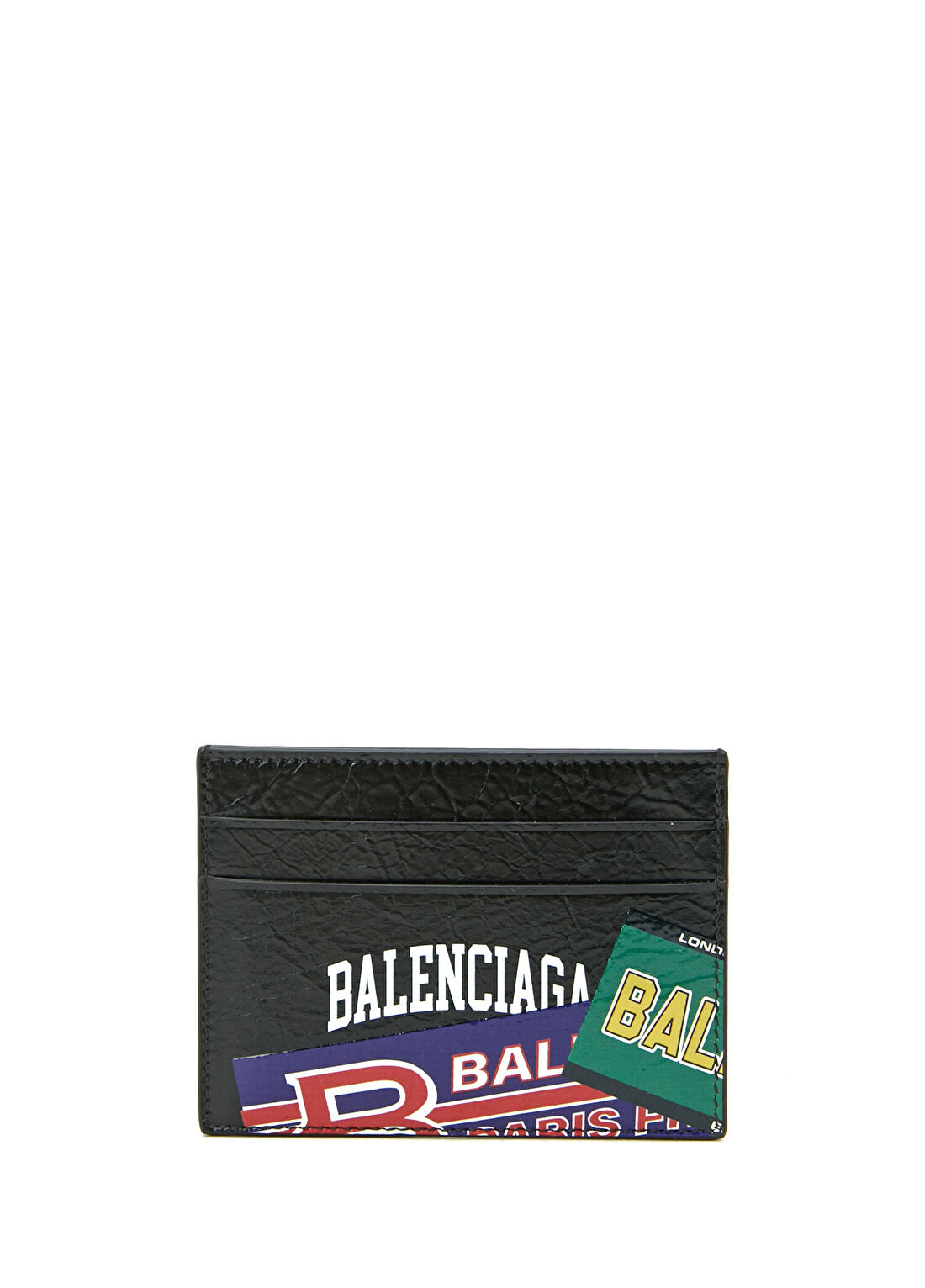 Balenciaga Siyah Baskılı Erkek Deri Kartlık