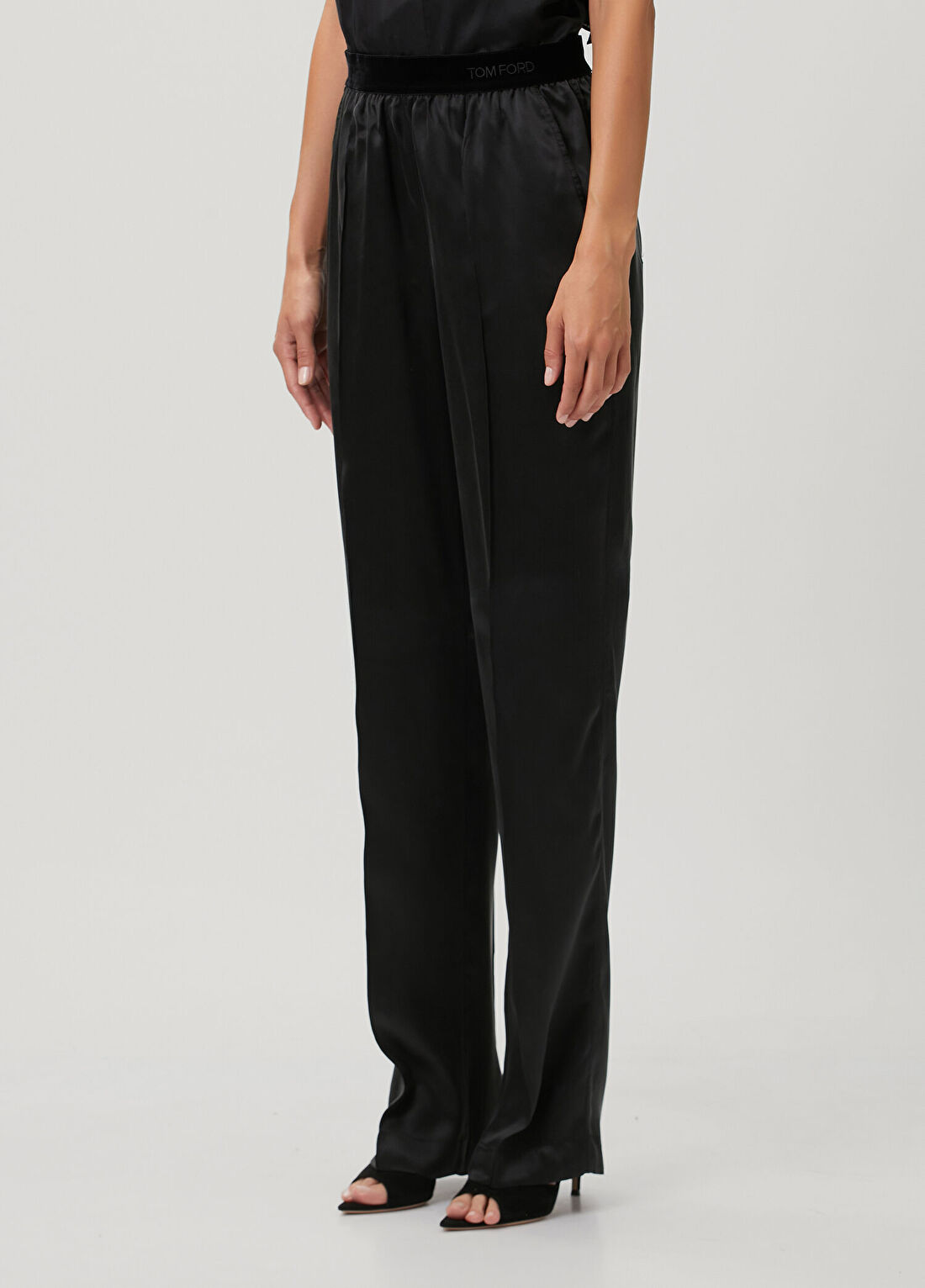 Tom Ford Siyah İpek Saten Pijama Pantolon görsel 3