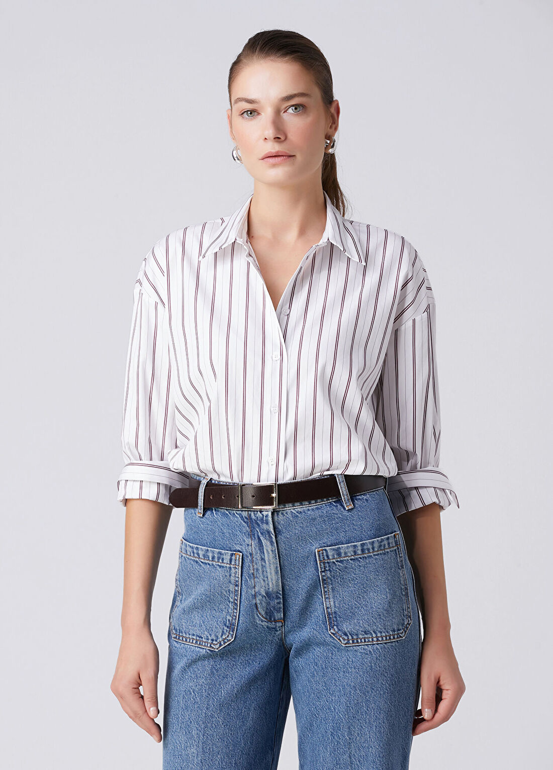 Beymen Collection Beyaz Çizgili Gömlek