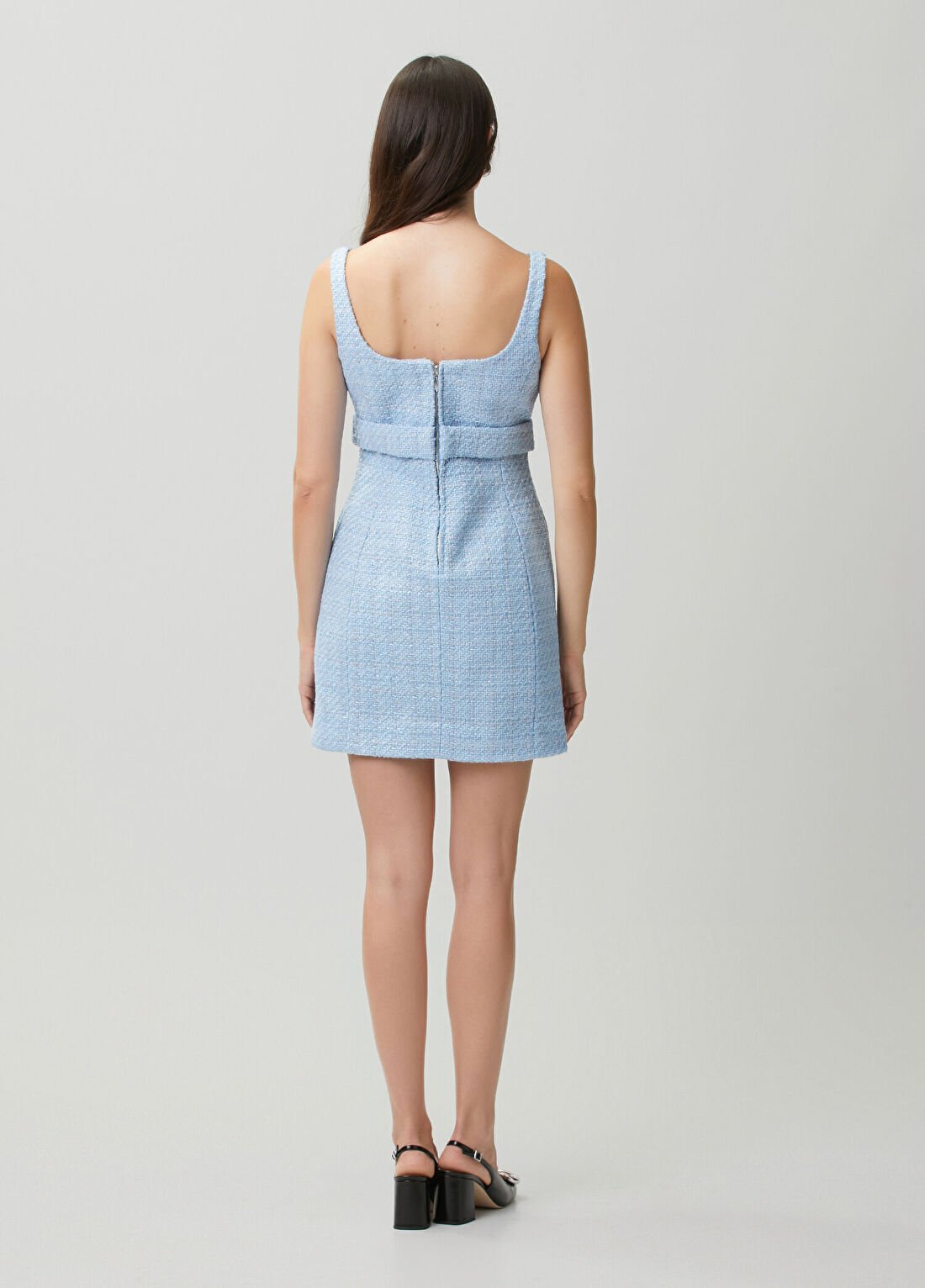 Marc Jacobs Pop J Mavi Mini Tweed Elbise görsel 4