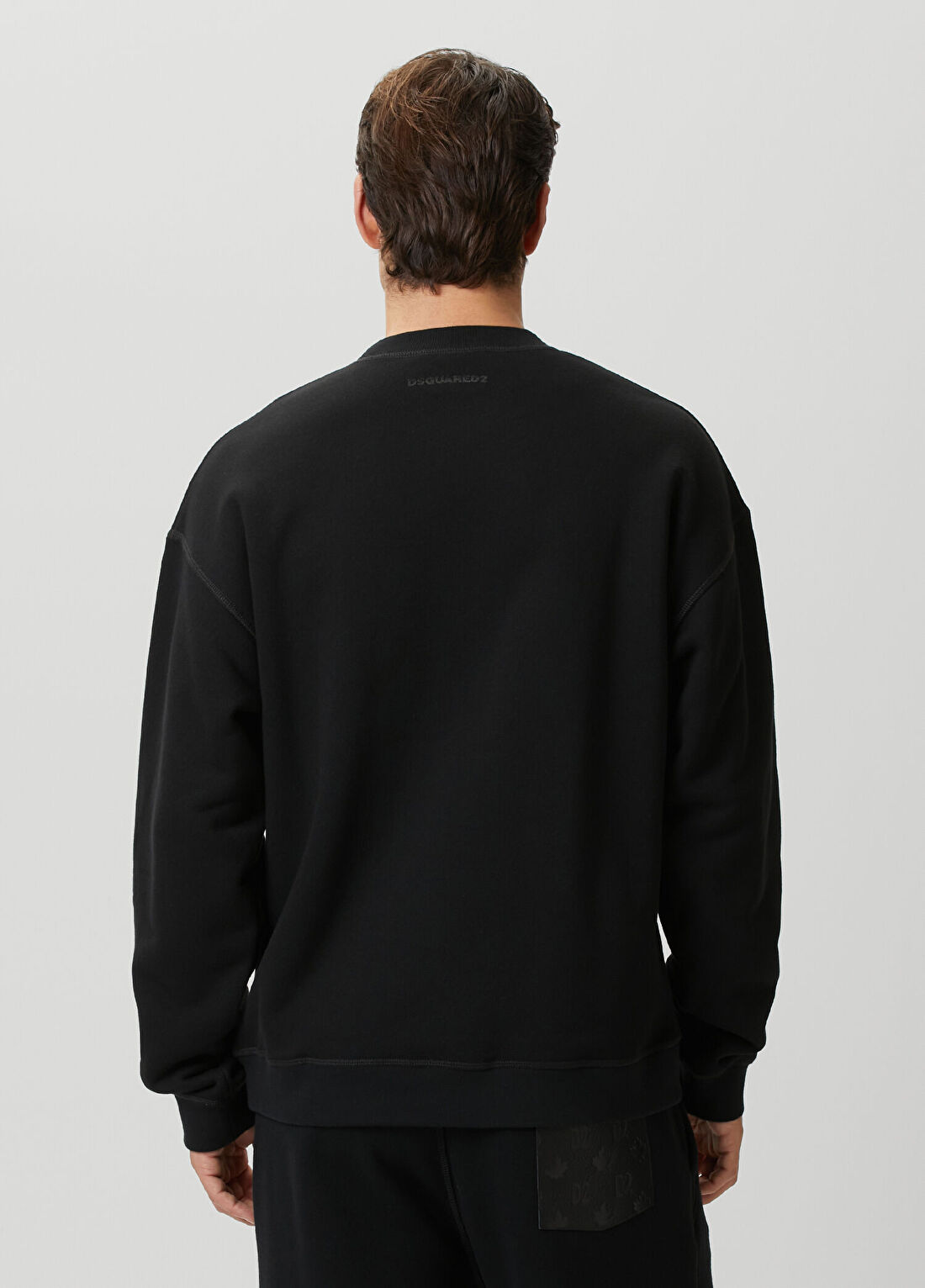 Dsquared2 Relax Fit Siyah Logo Detaylı Sweatshirt görsel 4