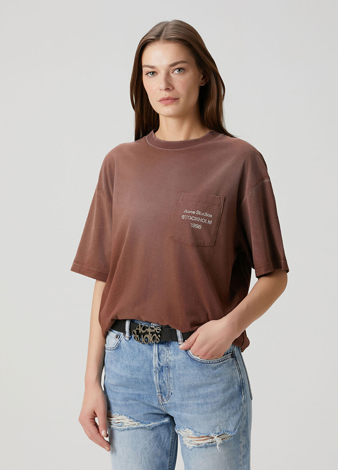 Acne Studios Kahverengi T-shirt görsel 3