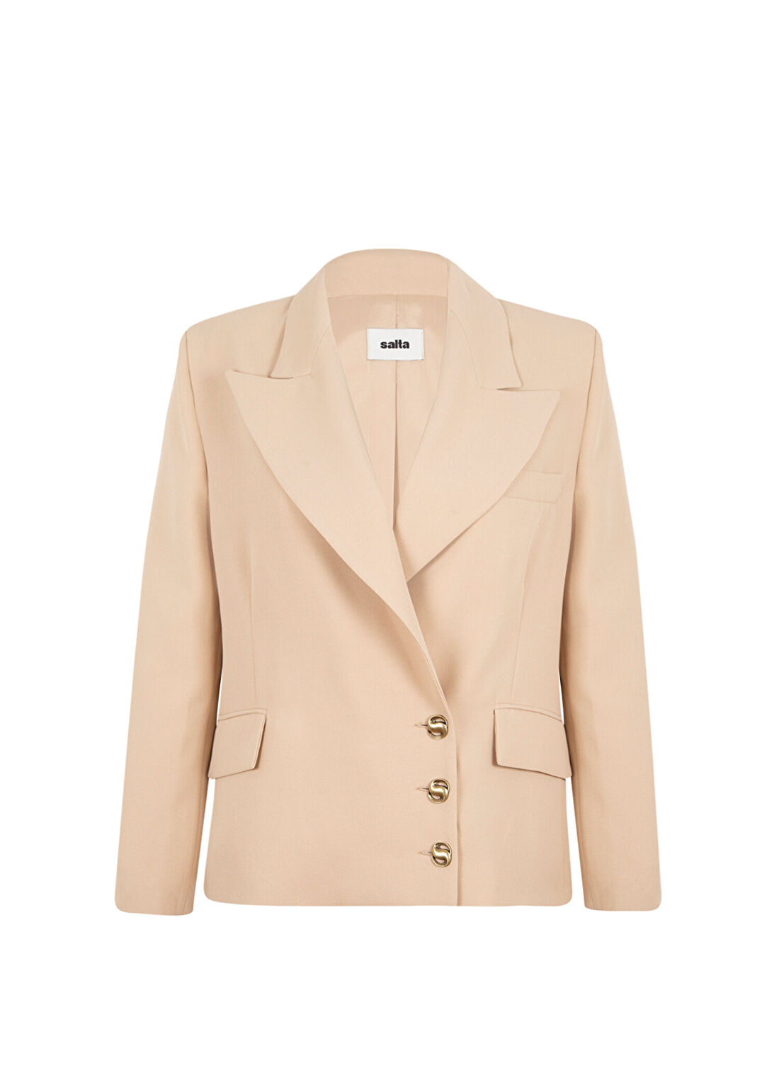 Salta Bej Oversize Kadın Blazer Ceket