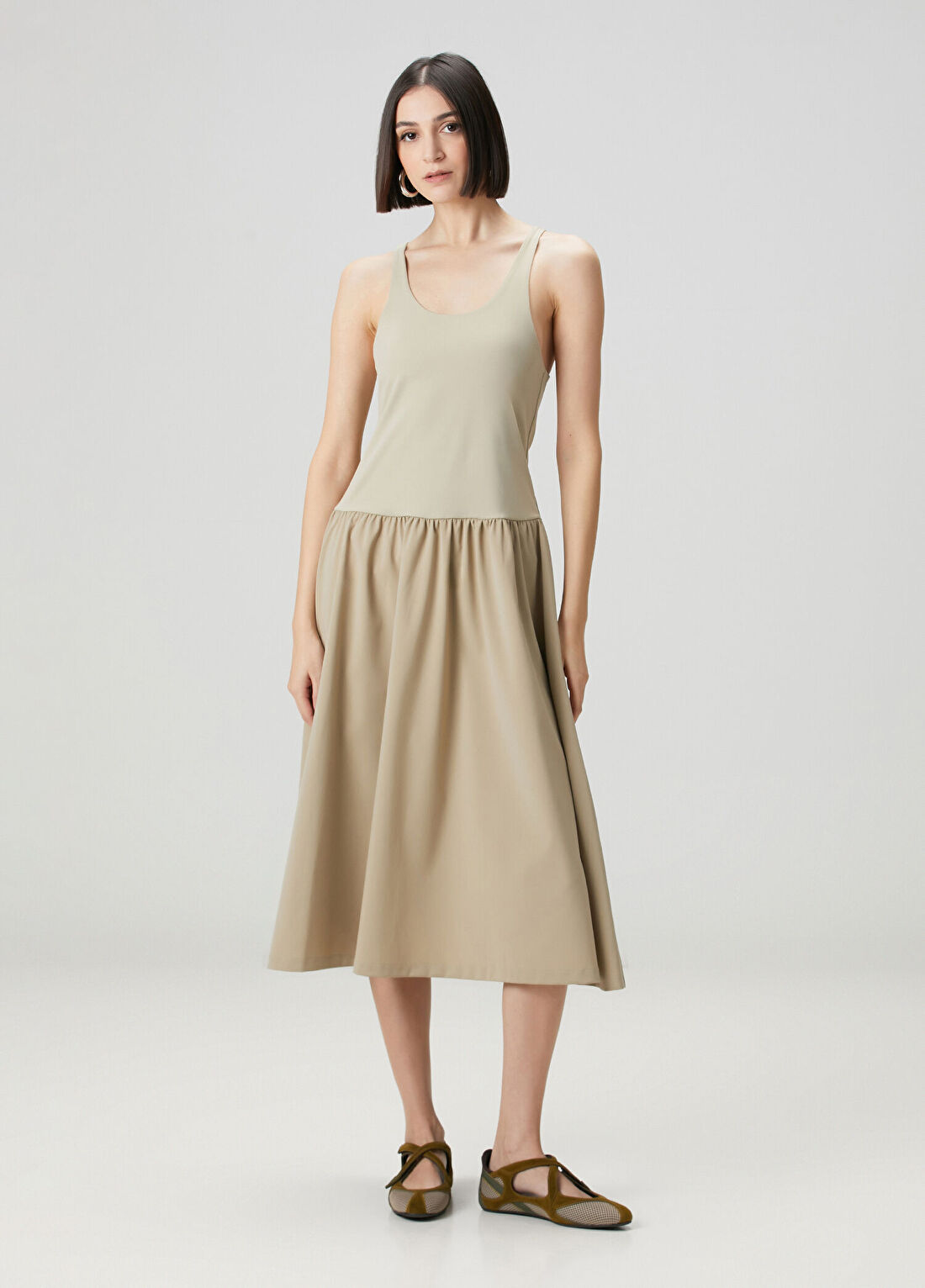 Academia Vizon Garnili Midi Jersey Elbise