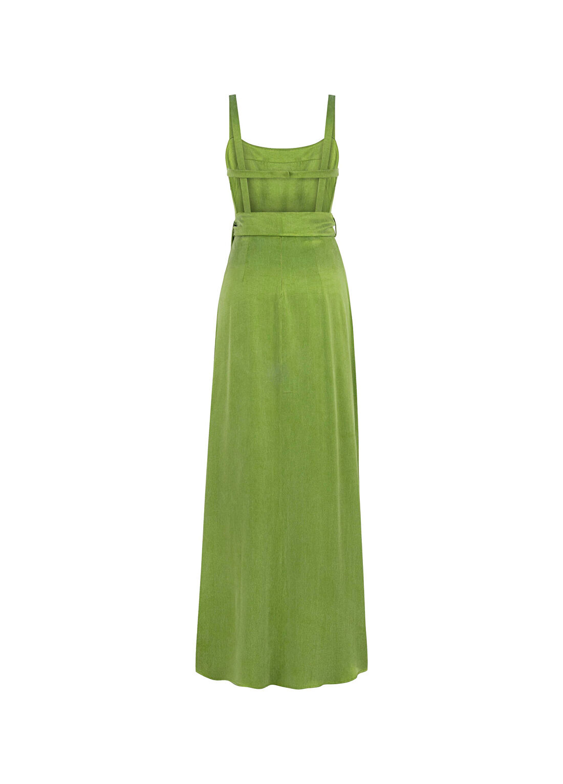 Feel The Lotus Laura Lime Green Askılı Kadın Uzun Elbise görsel 2