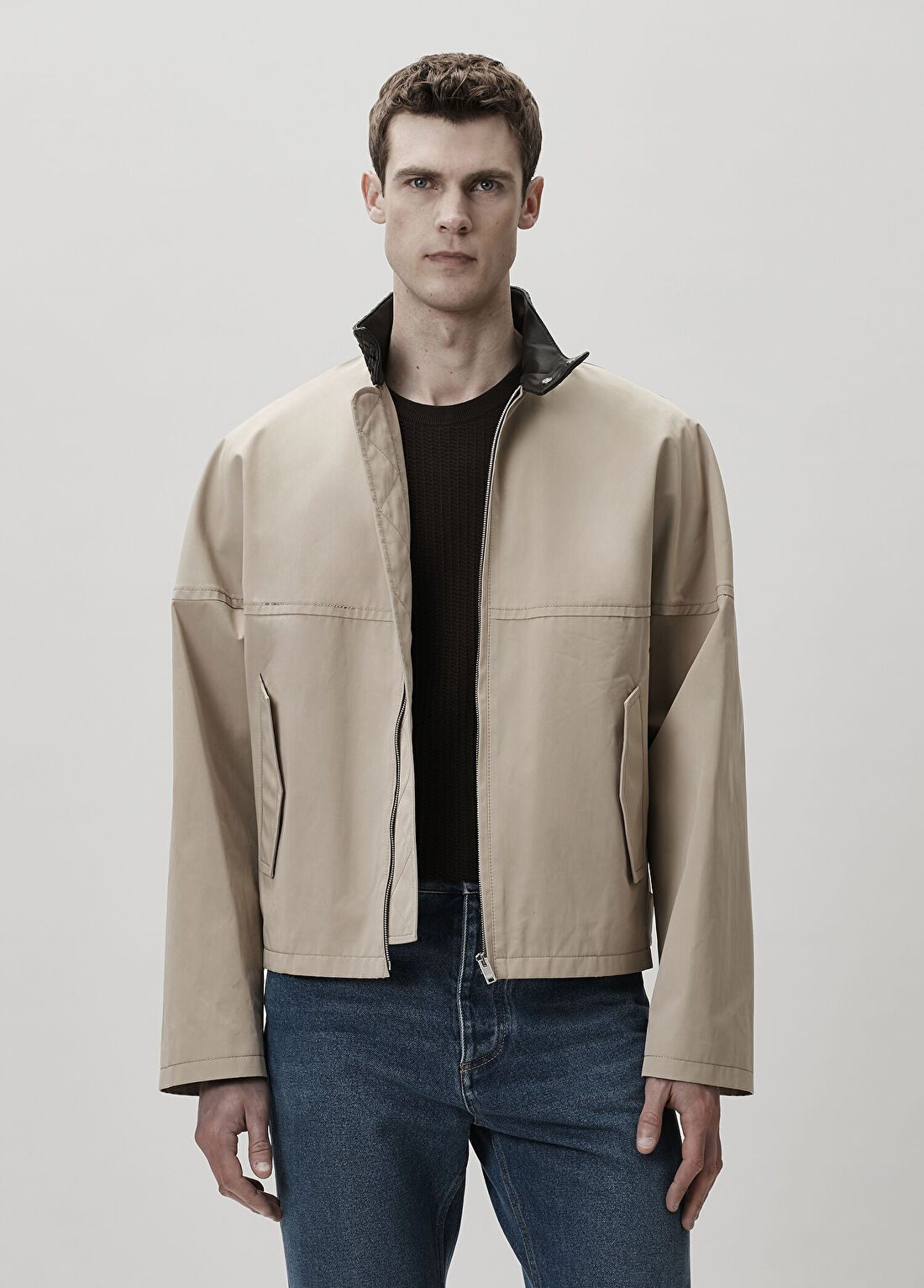 Bottega Veneta Taba Yakası Örgü Dokulu Ceket