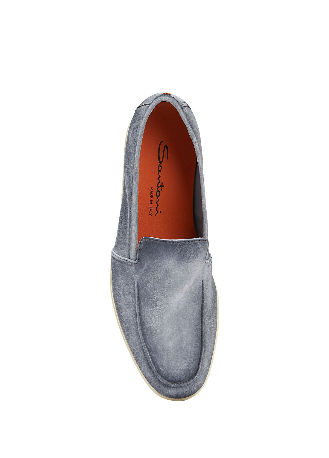 Santoni Malibu Açık Mavi Erkek Süet Loafer görsel 4