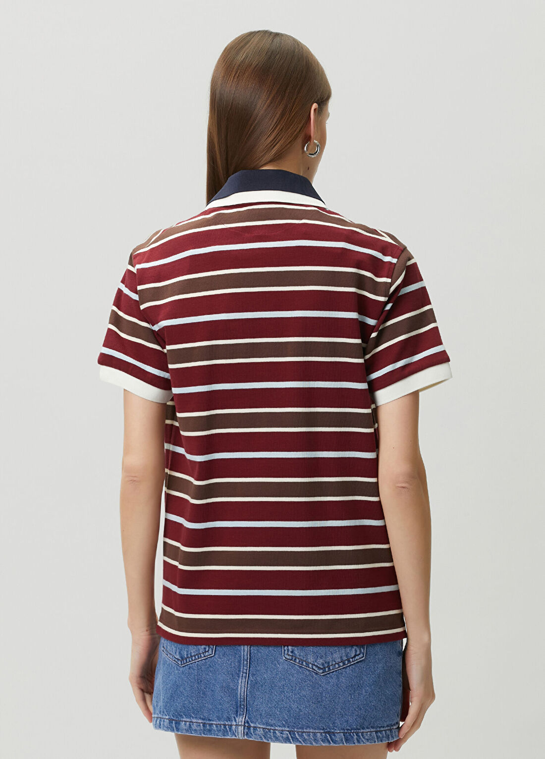 Mithridate Kırmızı Beyaz Çizgili Polo T-shirt görsel 4