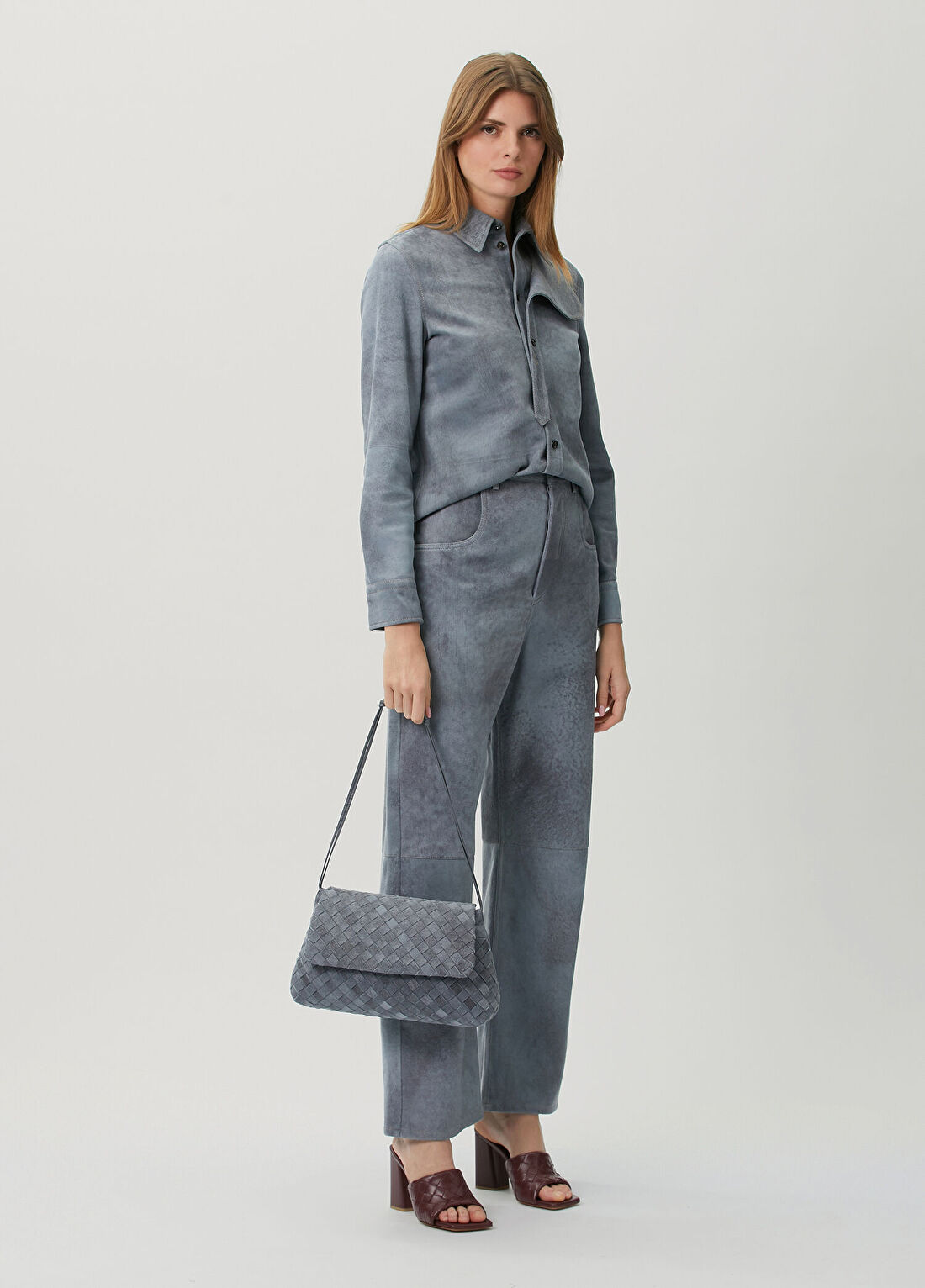 Bottega Veneta Indigo Deri Pantolon