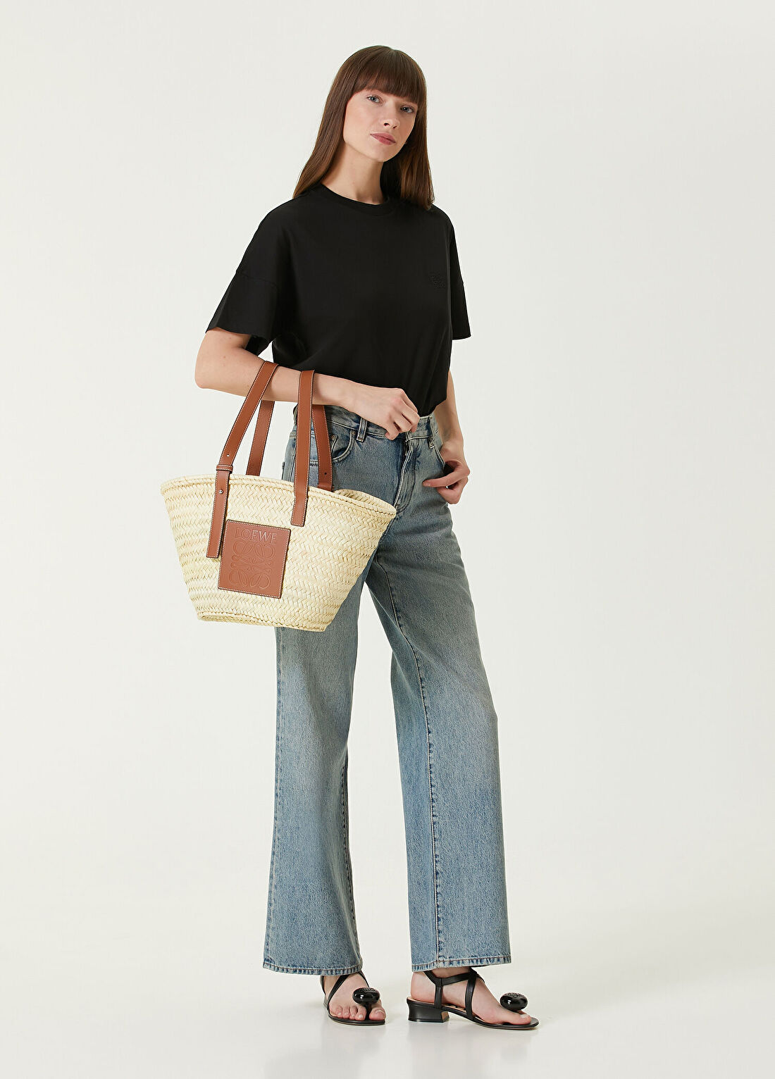 Loewe Siyah Logolu T-shirt görsel 2
