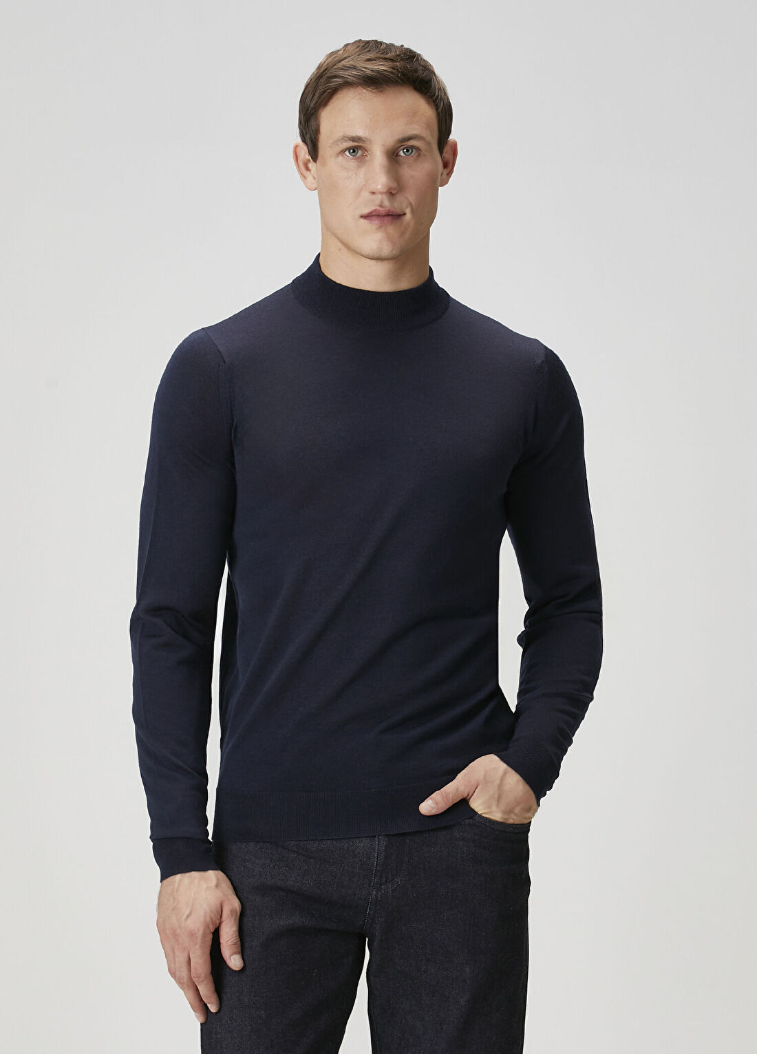 John Smedley Lacivert Yün Triko