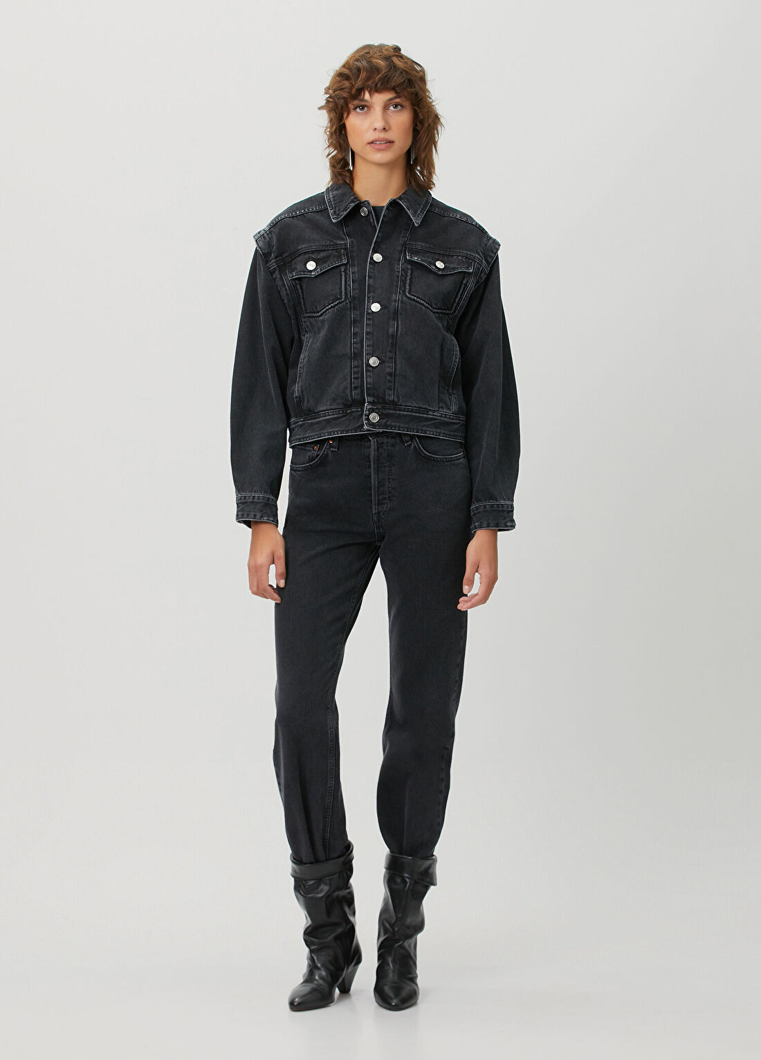 Marant Etoile Zyma Antrasit Denim Ceket görsel 2