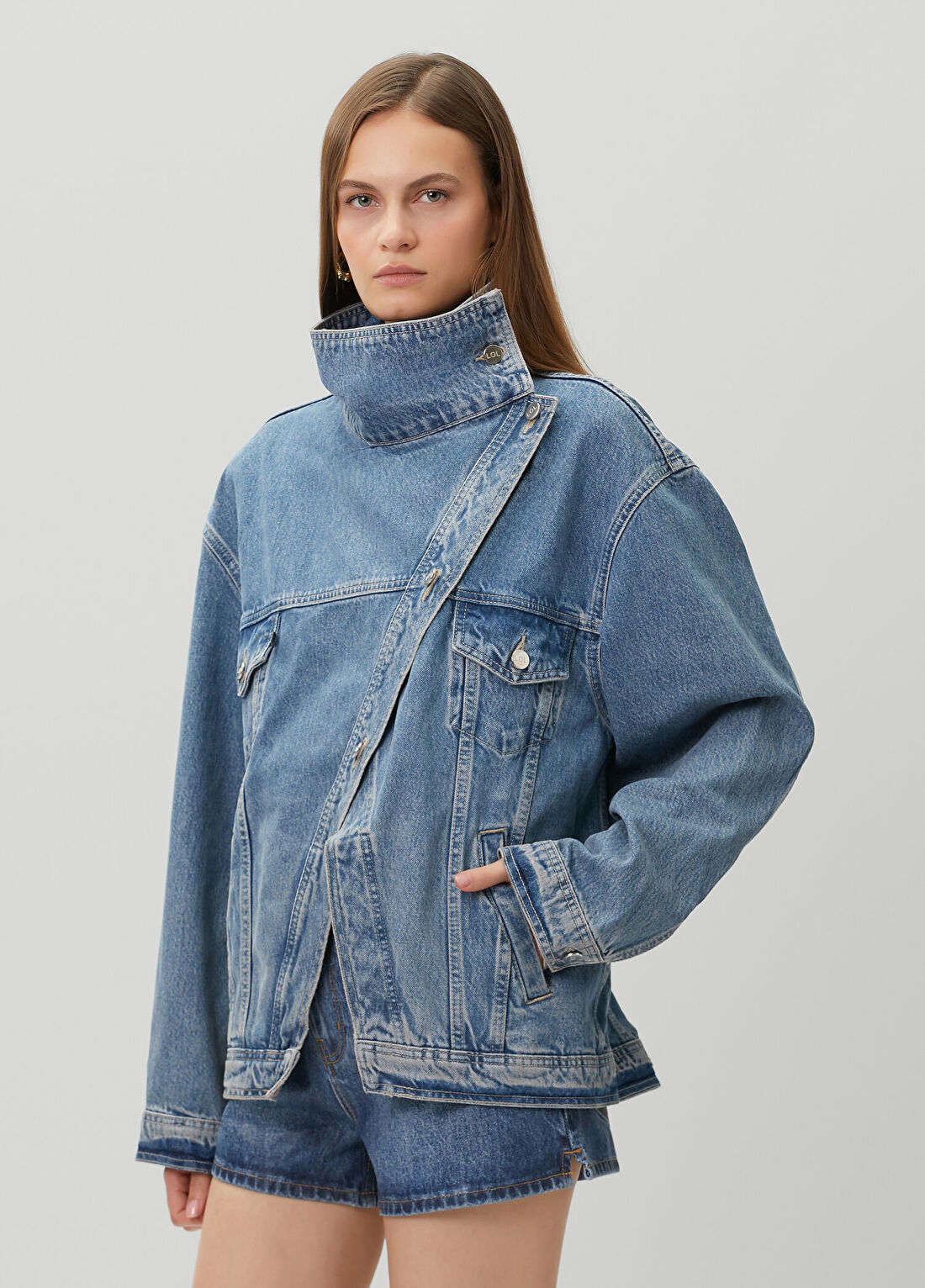 Lol Scott Mavi Denim Ceket görsel 3