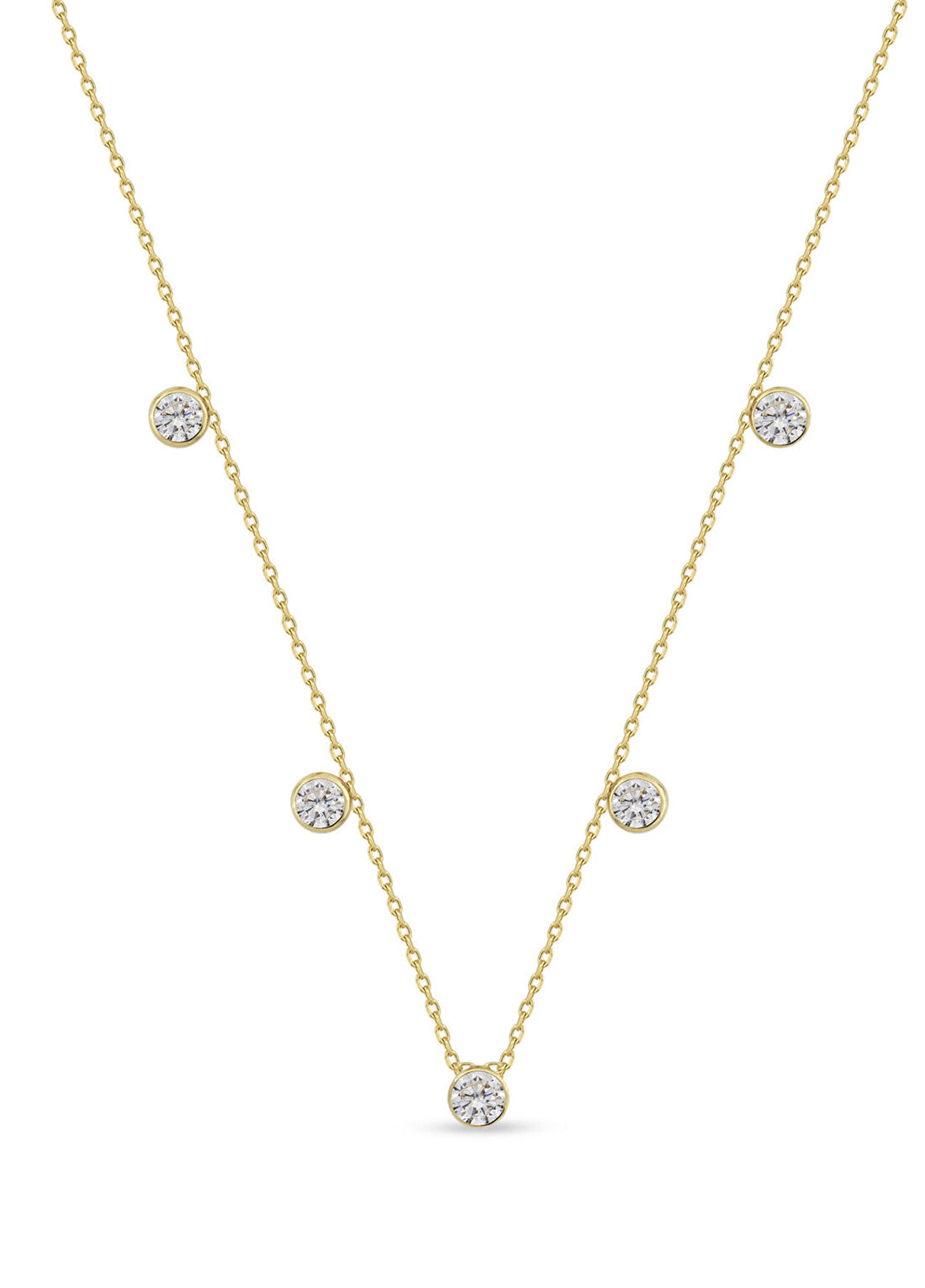 Orena Jewelry Stella Pırlanta Taşlı 14 Ayar Altın Kadın Kolye