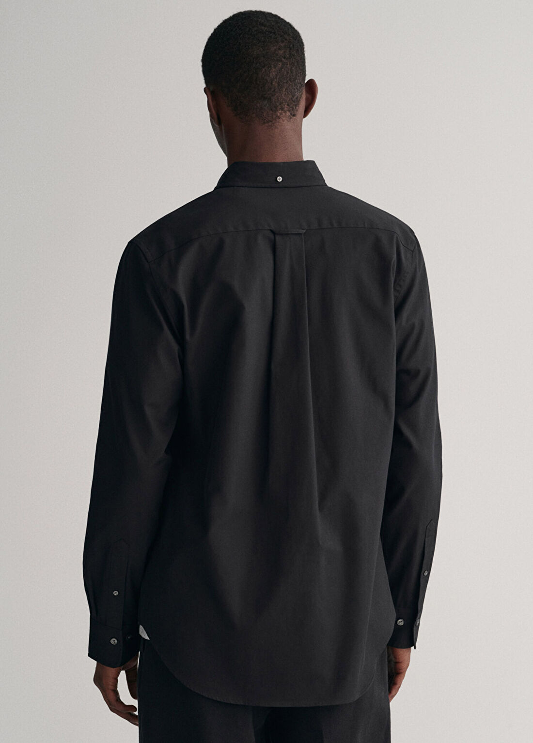 Gant Siyah Düğmeli Yaka Regular Fit Uzun Kollu Erkek Oxford Gömlek görsel 3