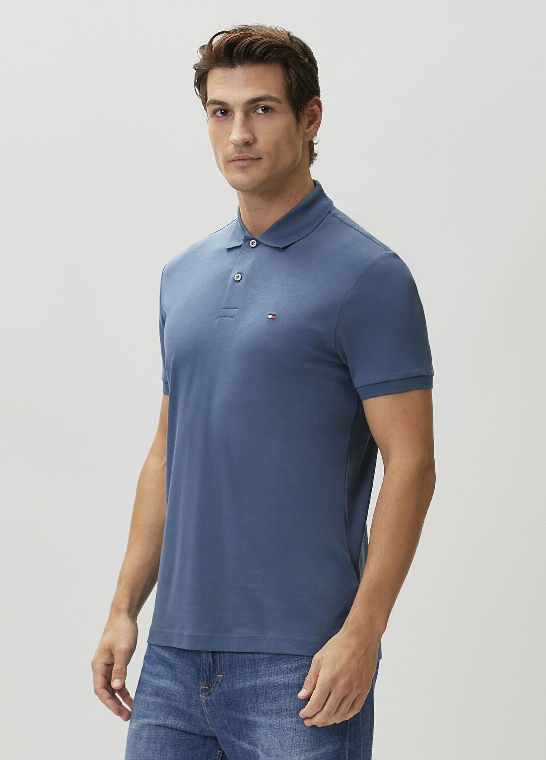 Tommy Hilfiger Mavi Polo T-shirt görsel 3
