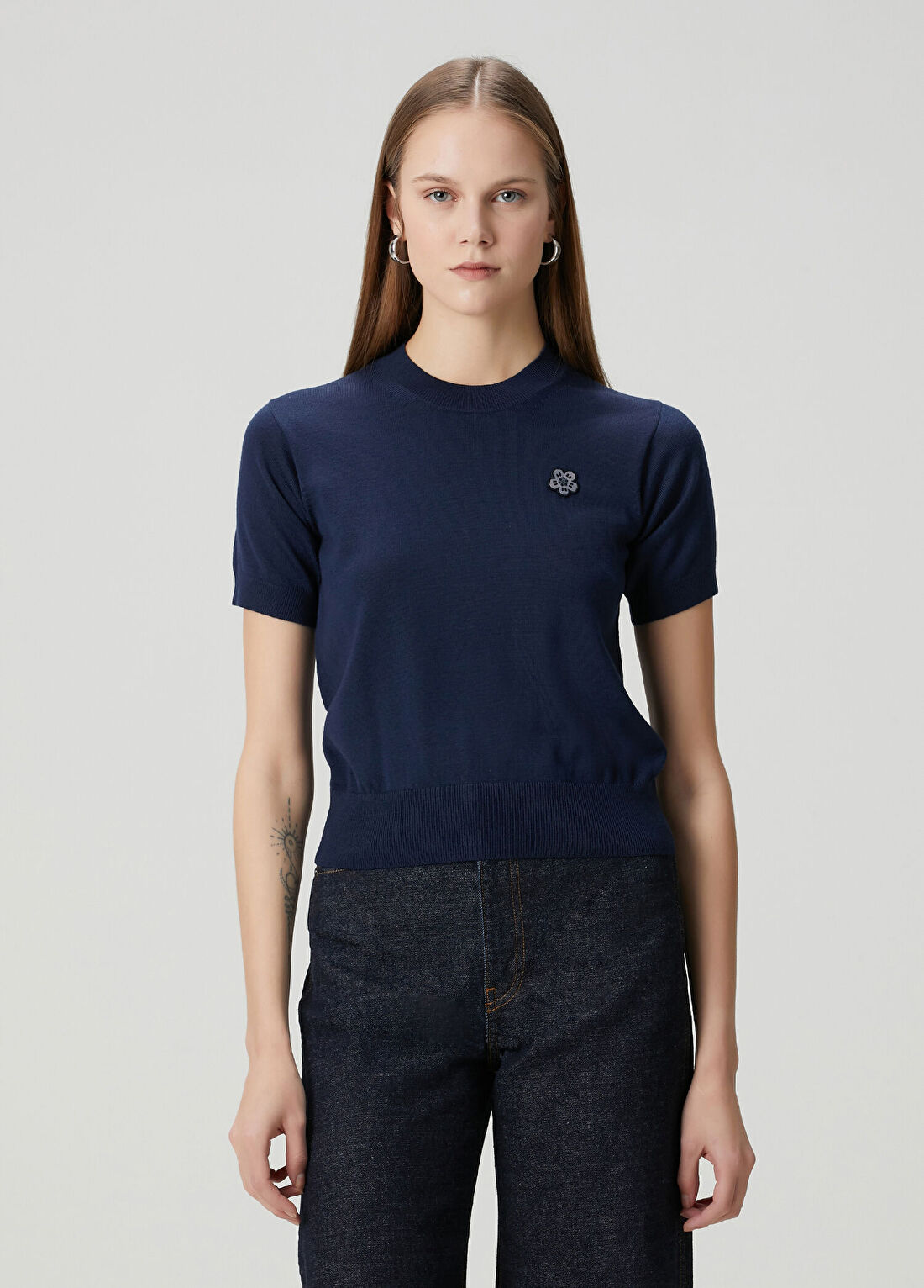 Kenzo Boke Flower Lacivert Yün T-shirt