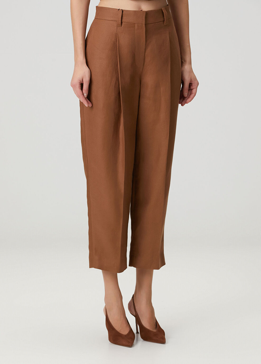 Brunello Cucinelli Taba Keten Pantolon görsel 2