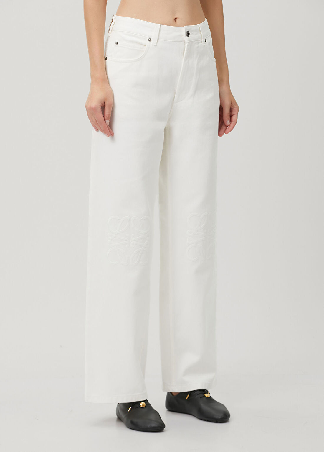 Loewe Beyaz Baggy Jean Pantolon görsel 4