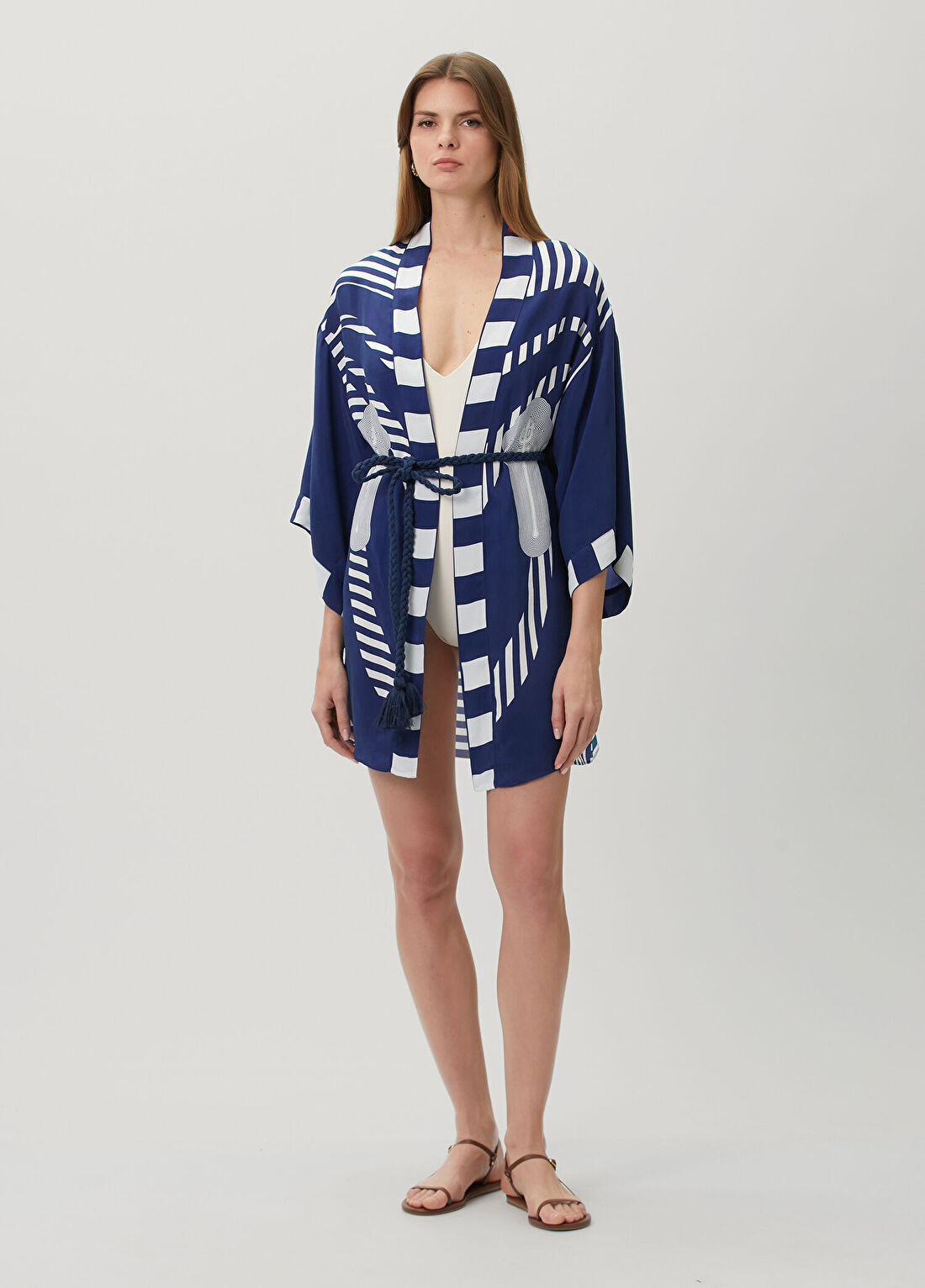 Jaquette Eva Elana Mavi Kimono görsel 3