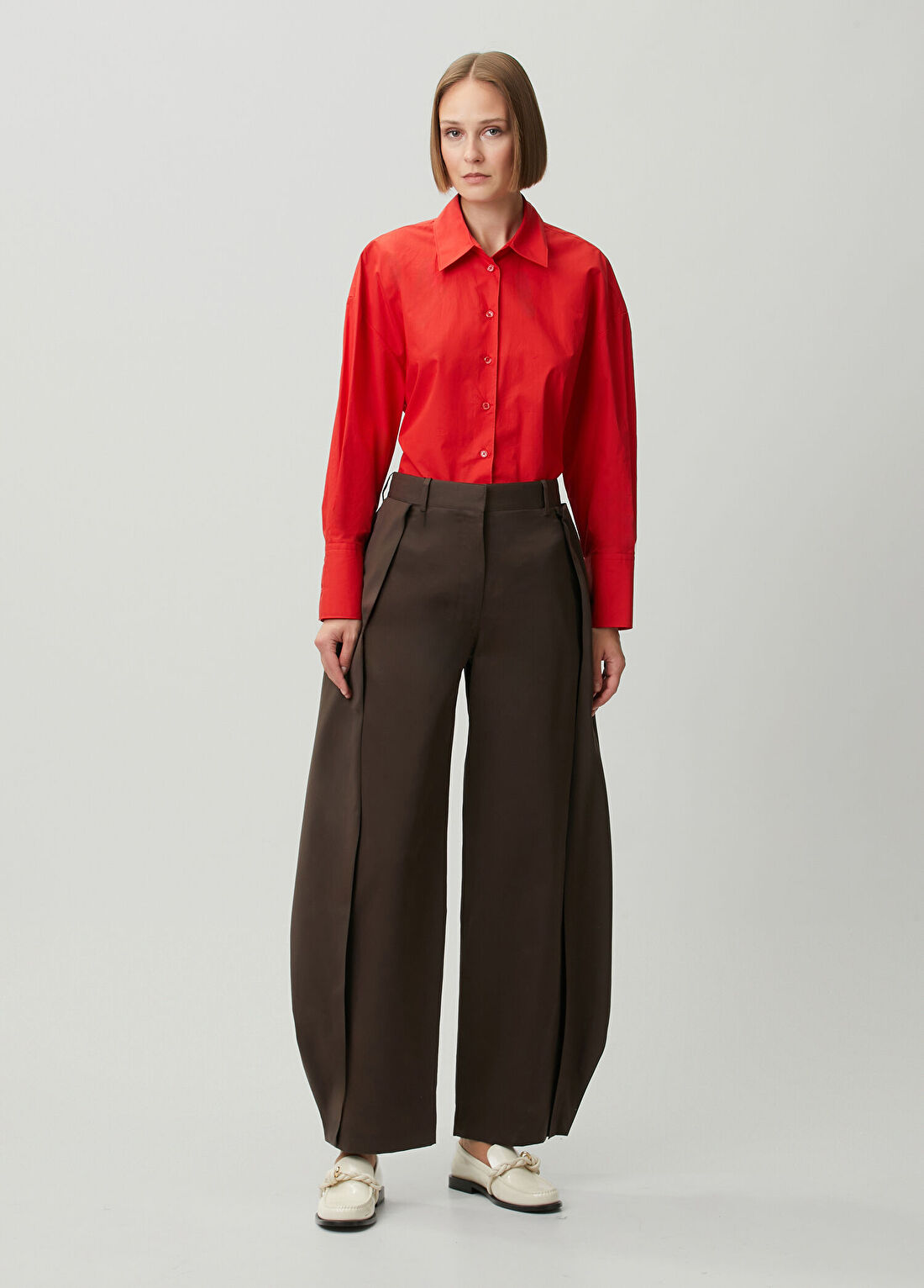 Loewe Kahverengi Wide Leg Pantolon