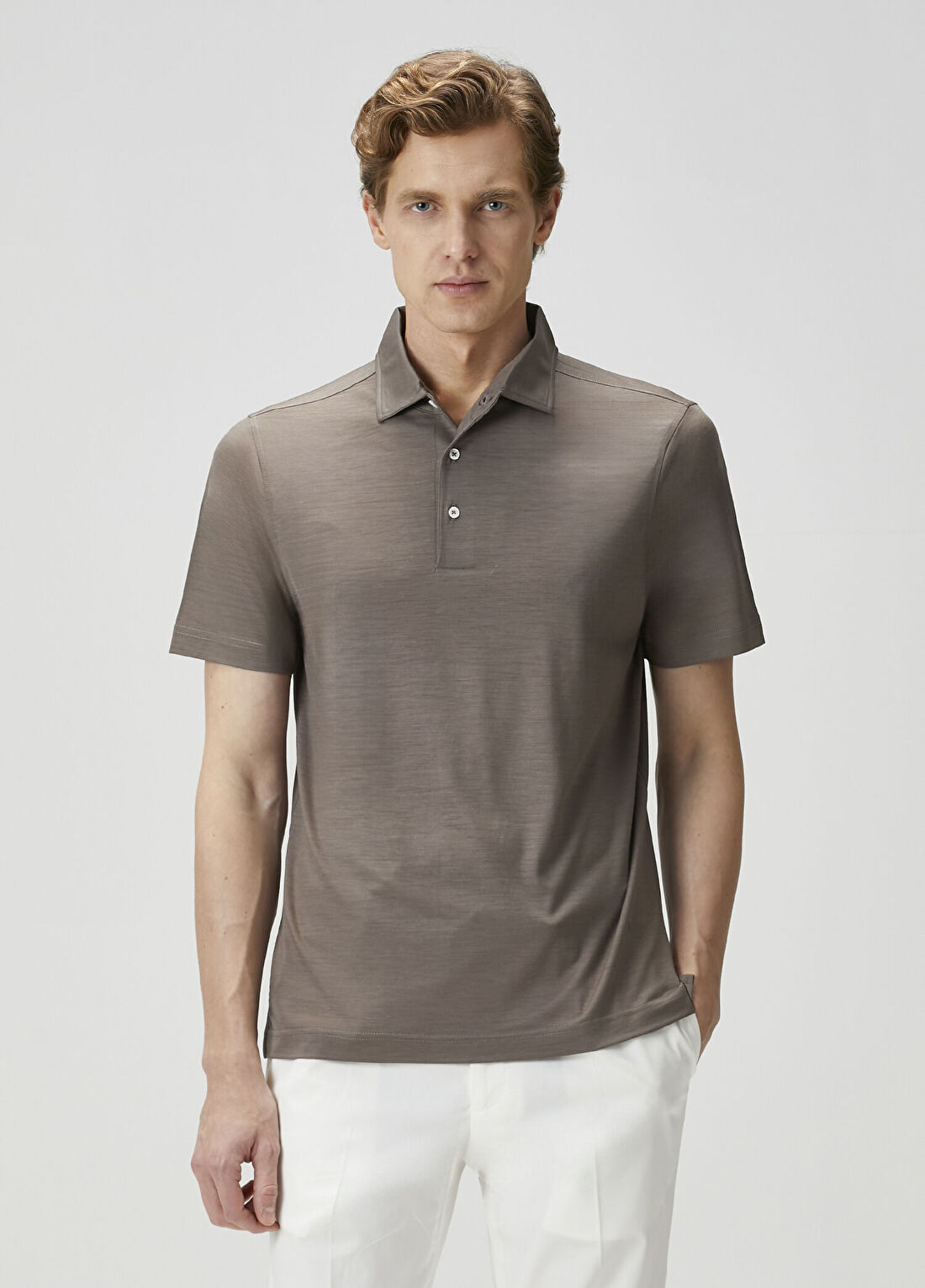 Luciano Barbera Koyu Bej Yün Polo T-shirt